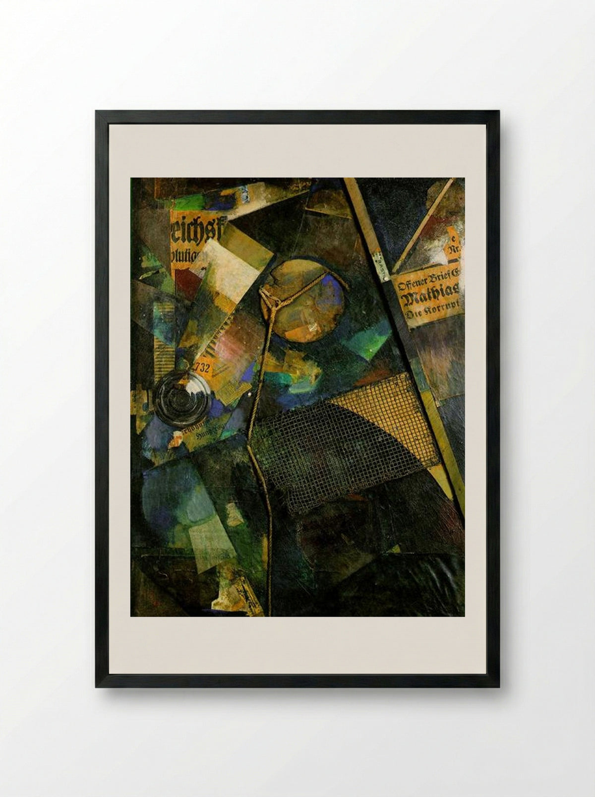 Merz Picture 25A: The Star Picture - Kurt Schwitters - Framed Print Black