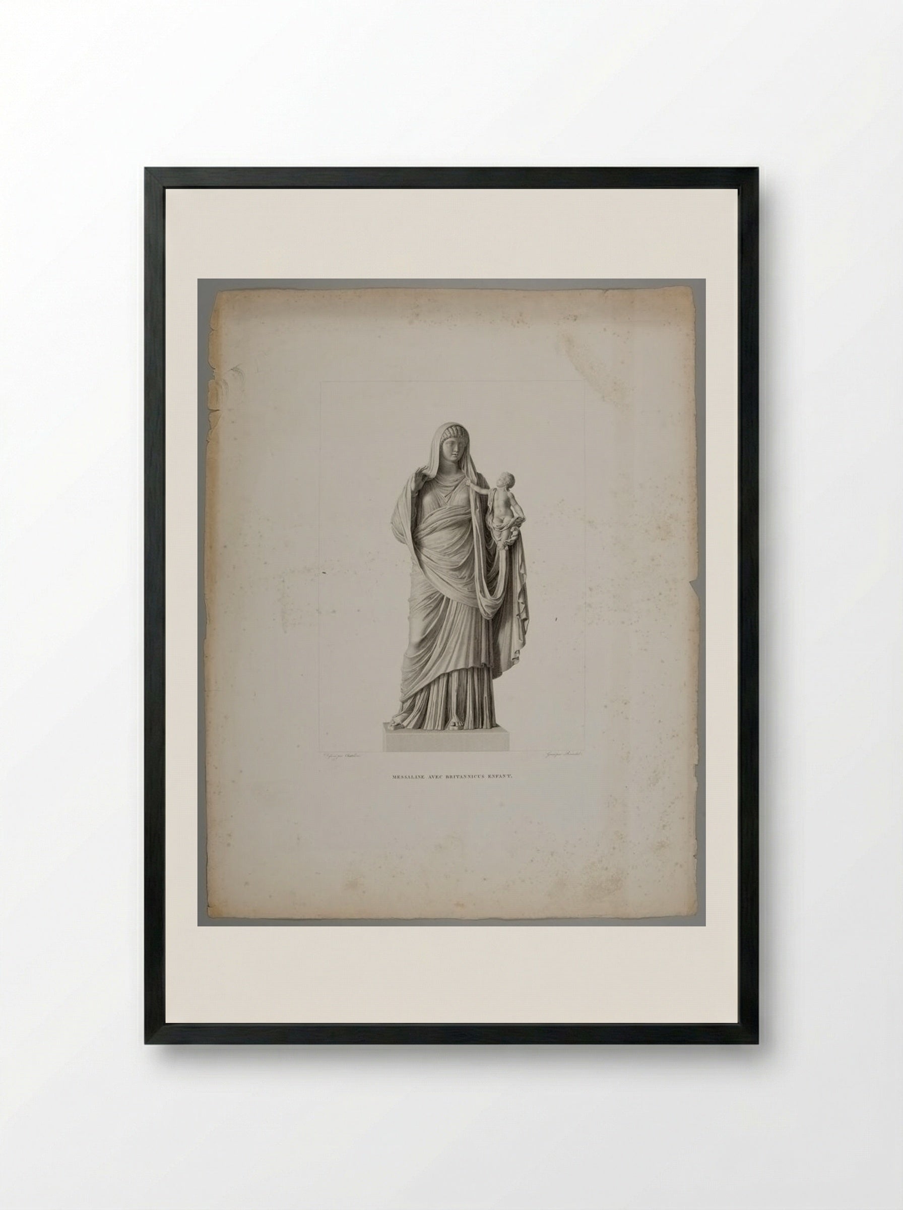 Messalina with the Infant Britannicus, after the Antique - Albrecht Christoph Reindel - Framed Print Black