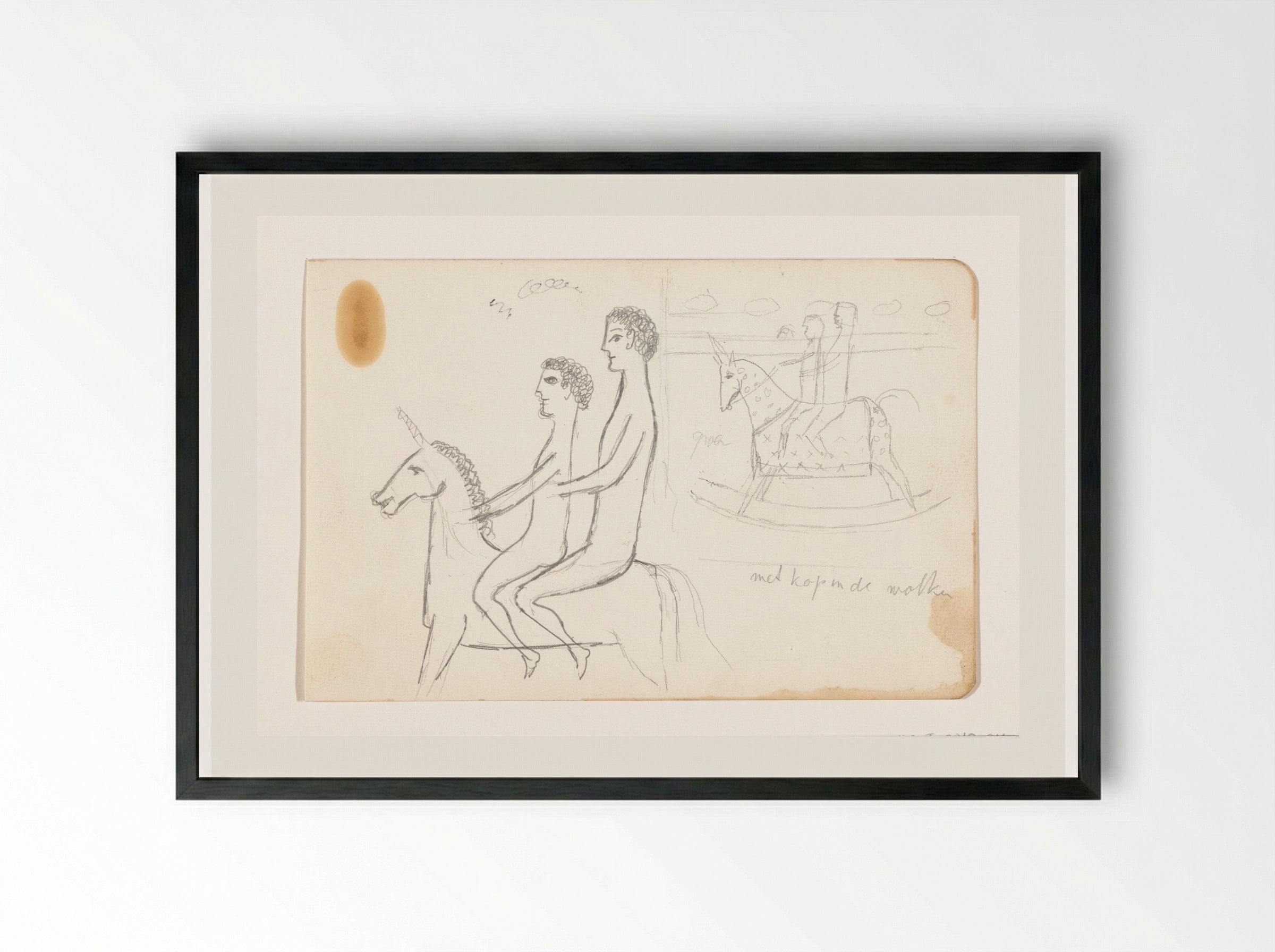 Met kop in de wolken - Willem Westbroek - Framed Print Black