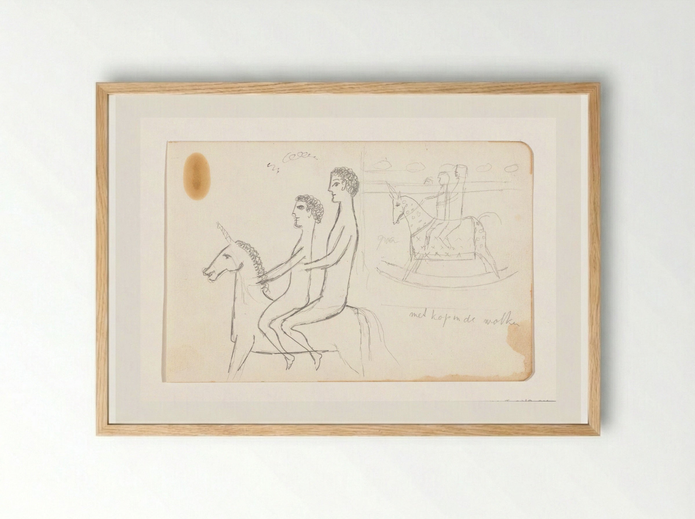 Met kop in de wolken - Willem Westbroek - Framed Print Wood