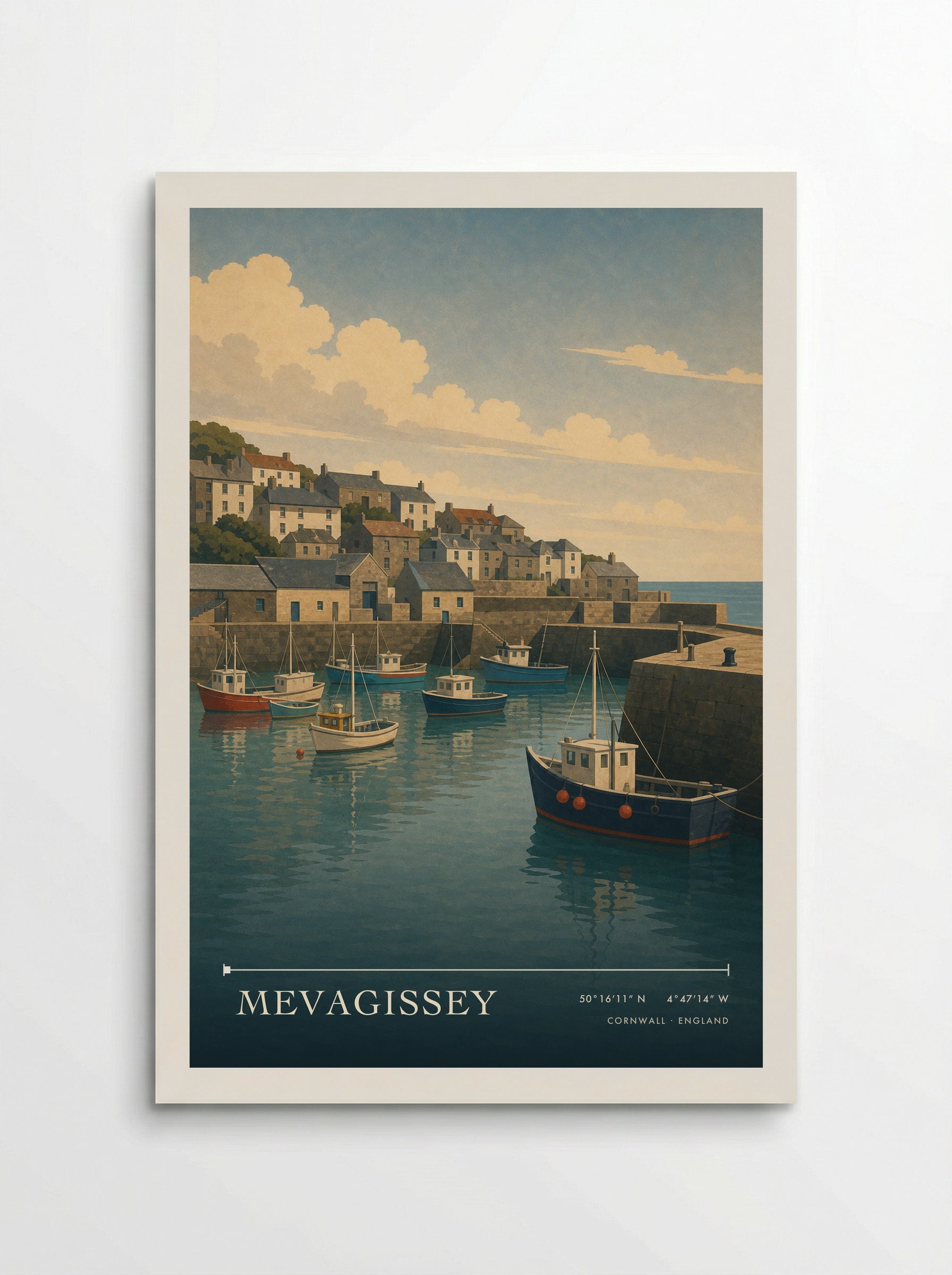 Mevagissey Cornwall England Travel Poster - Poster
