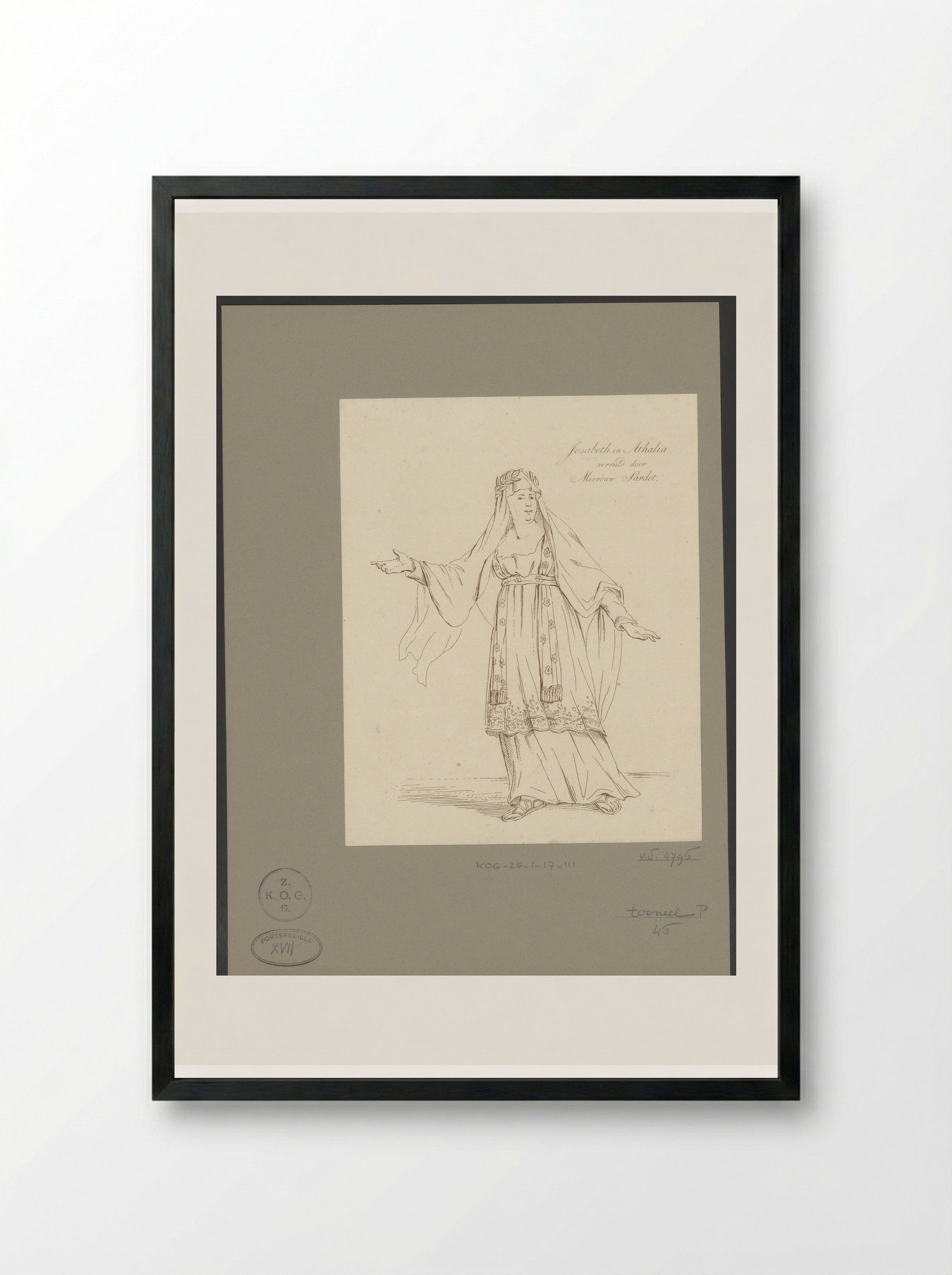 Mevrouw Sardet in the role of Josabeth - Johannes Jelgerhuis - Framed Print Black