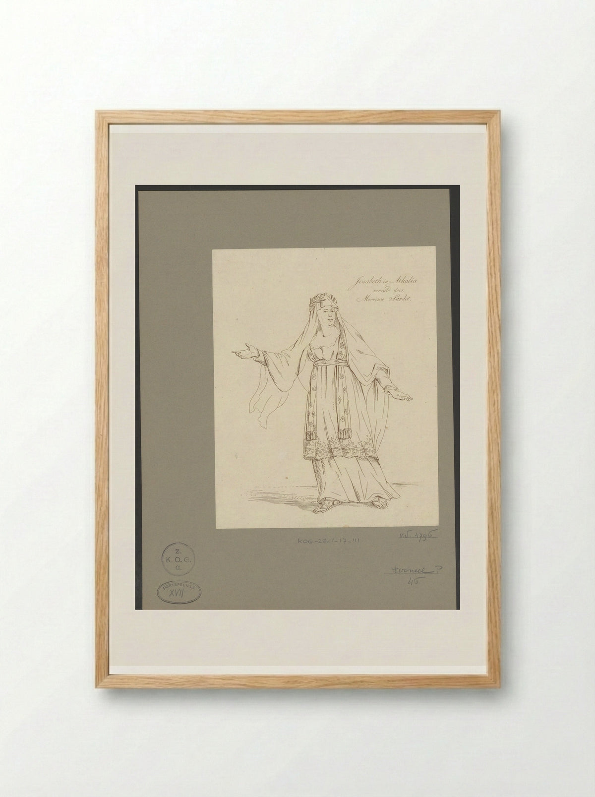 Mevrouw Sardet in the role of Josabeth - Johannes Jelgerhuis - Framed Print Wood