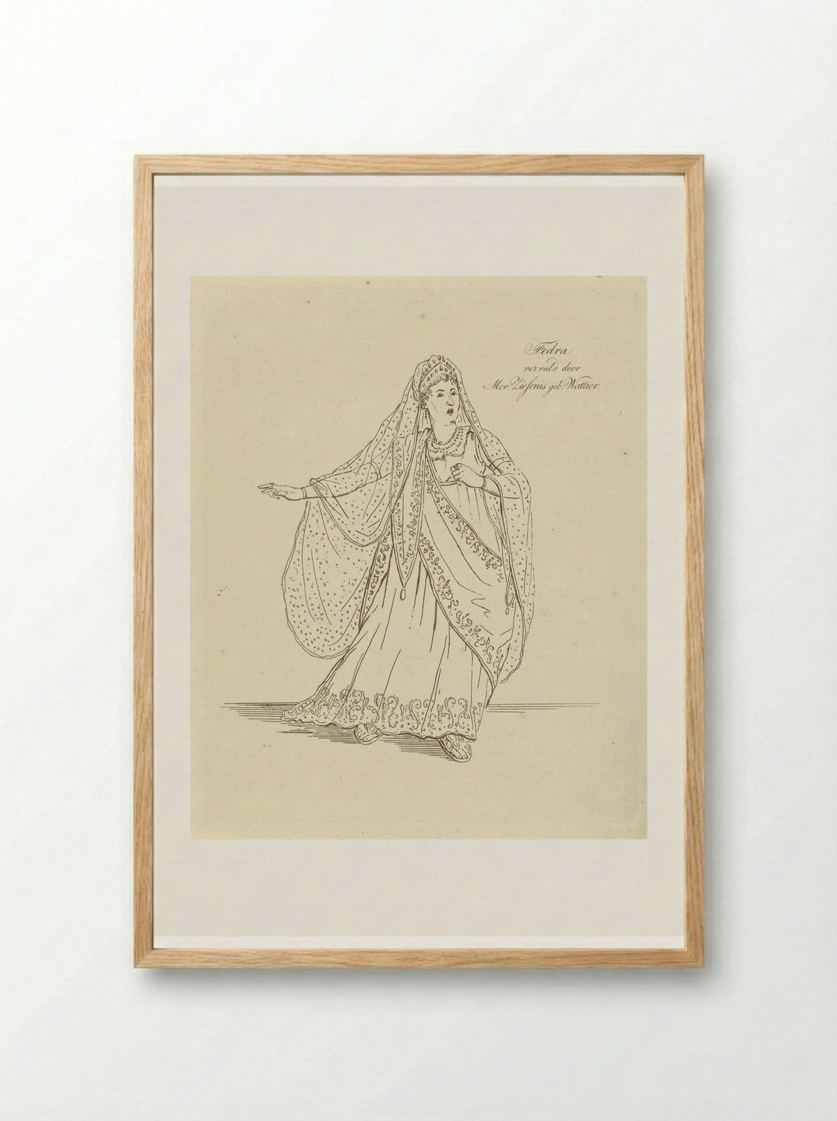 Mevrouw Ziesenis in de rol van Fedra - Johannes Jelgerhuis - Framed Print Wood