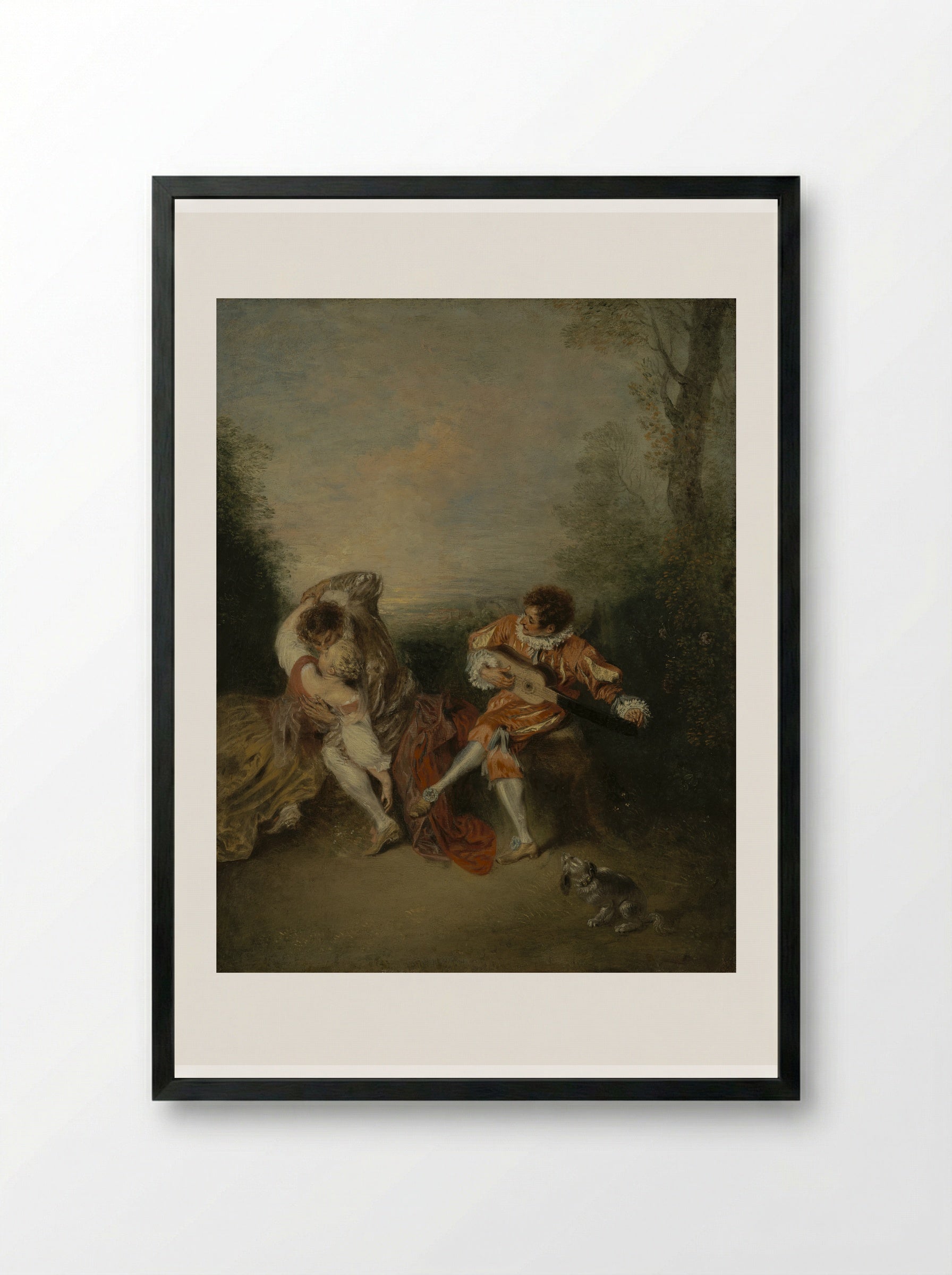 Mezzetin - Antoine Watteau - Framed Print Black