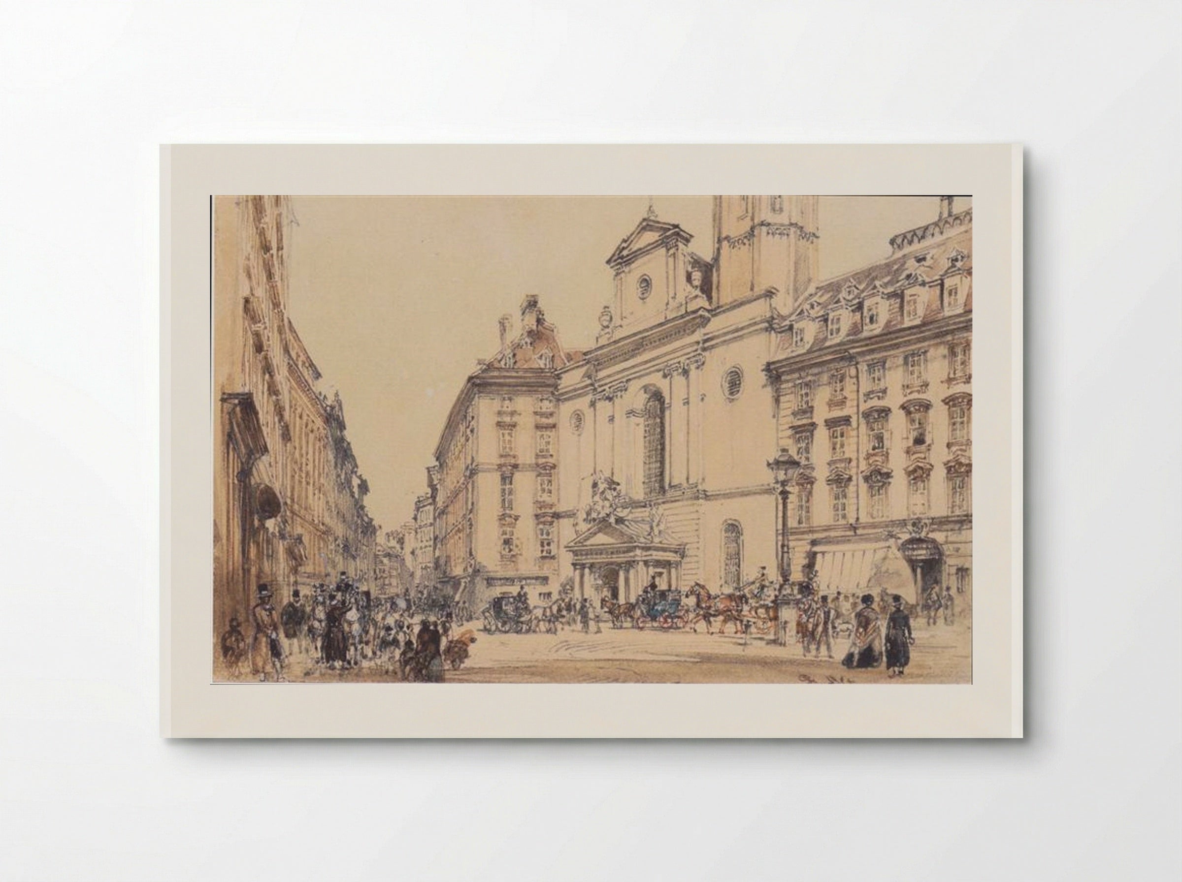 Michaelerplatz and the Kohlmarkt in Vienna - Rudolf von Alt - Poster