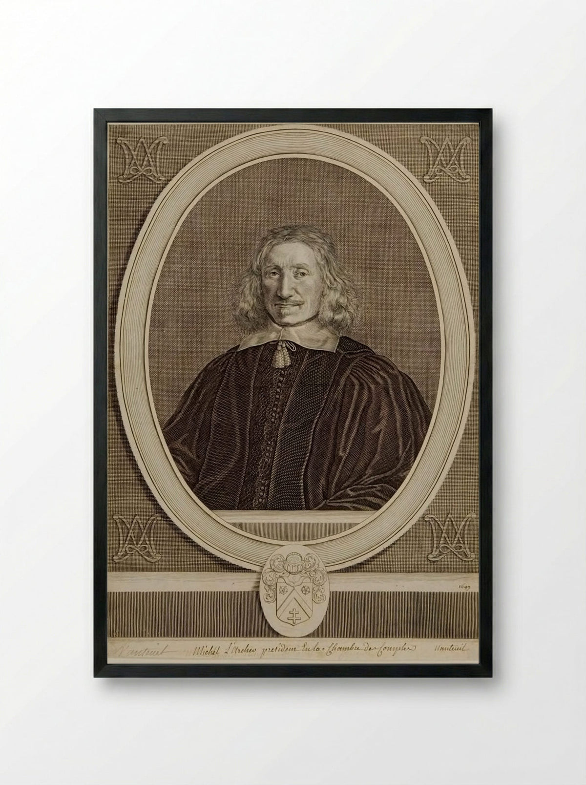 Michel Larcher, Marquis d'Esternay, Baron d'Olizy - Robert Nanteuil - Framed Print Black