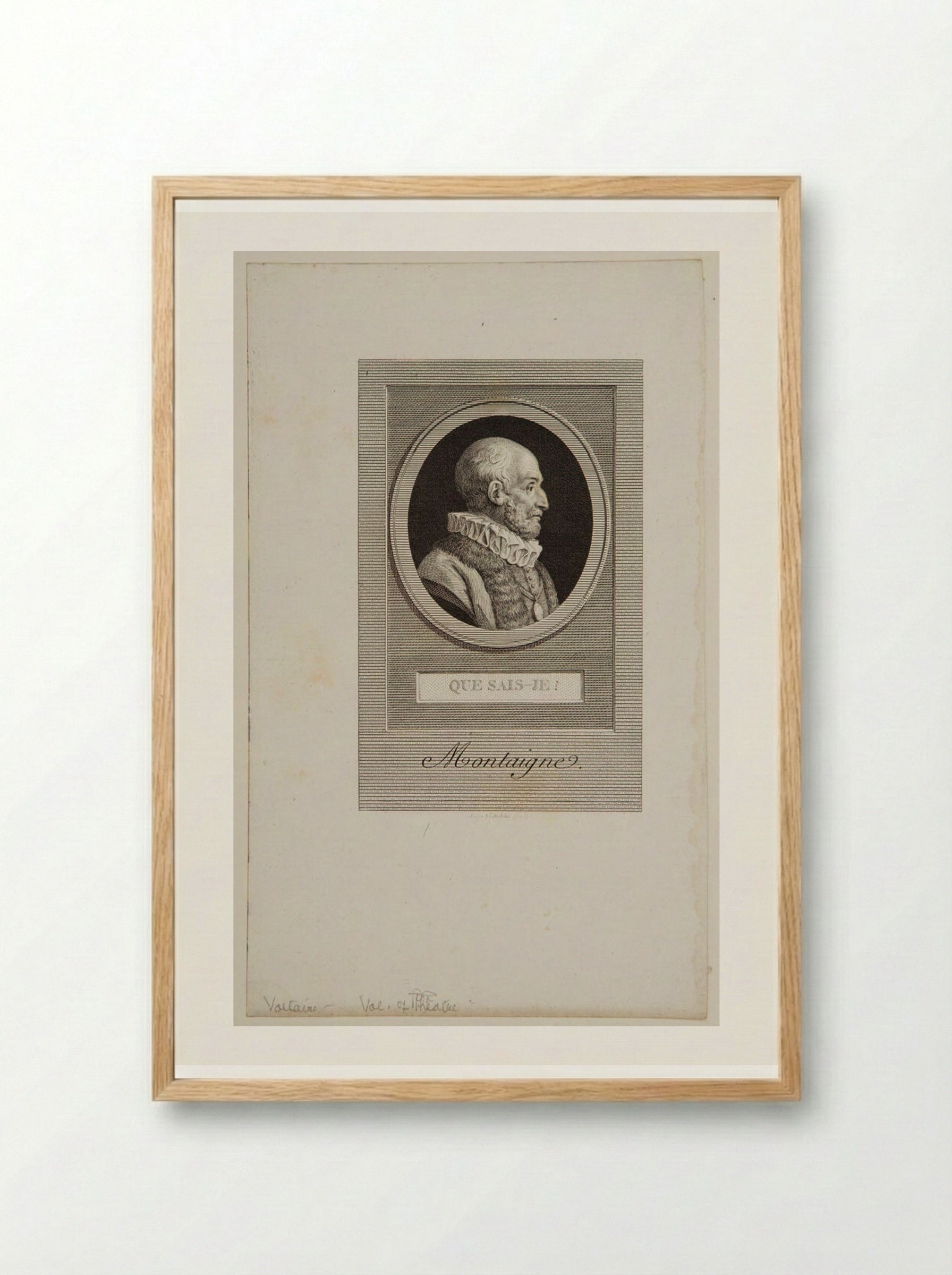 Michel de Montaigne - Augustin de Saint-Aubin - Framed Print Wood