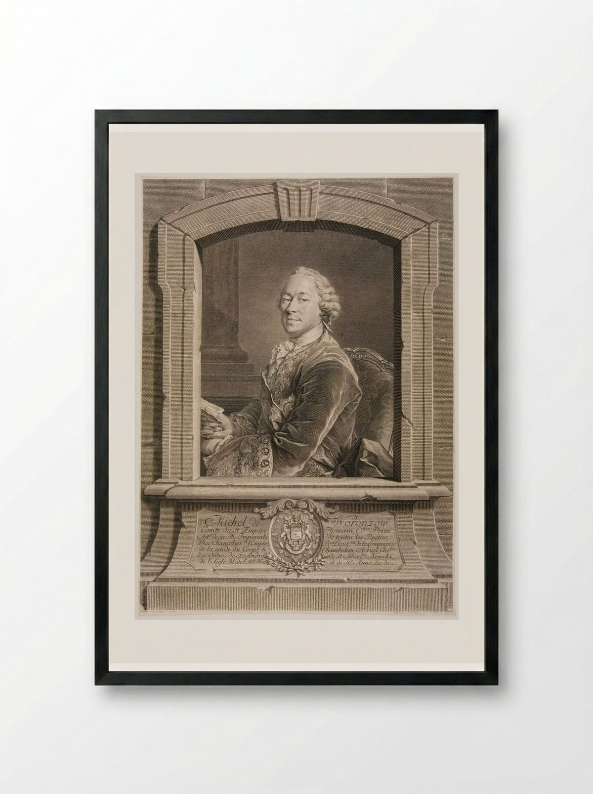 Michel de Woronzow - Georg Friedrich Schmidt - Framed Print Black
