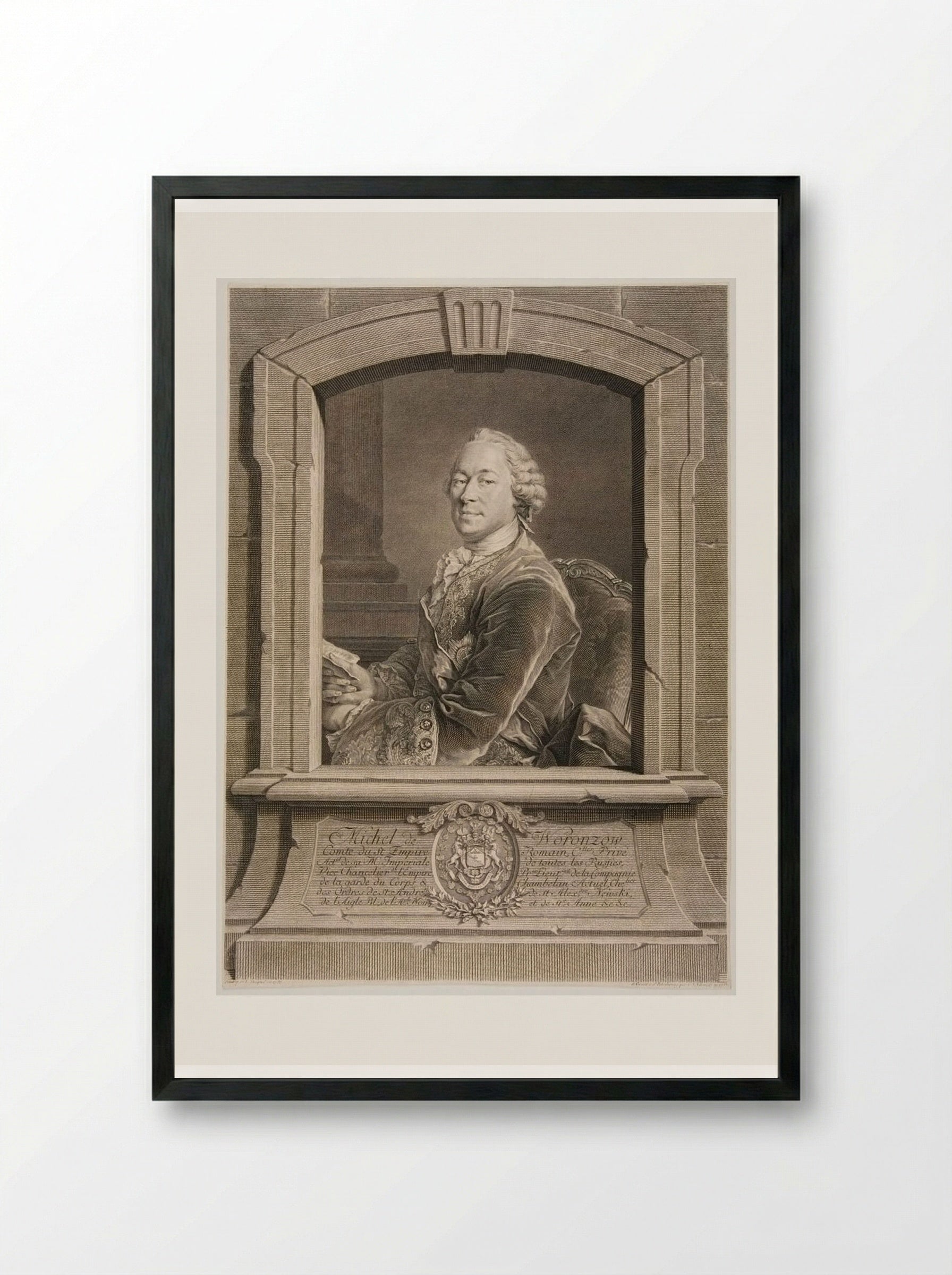 Michel de Woronzow - Georg Friedrich Schmidt - Framed Print Black