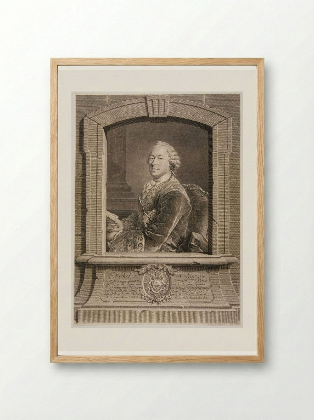 Michel de Woronzow - Georg Friedrich Schmidt - Framed Print Wood