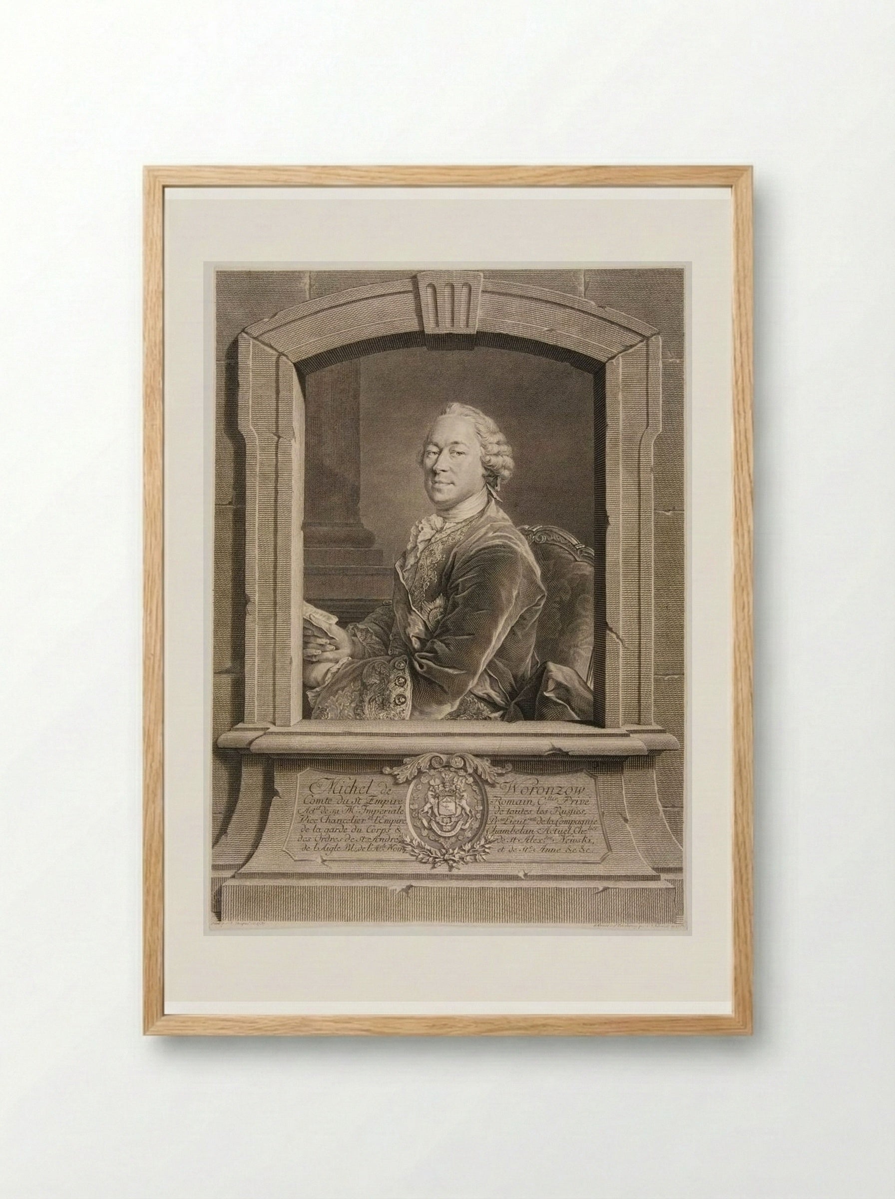 Michel de Woronzow - Georg Friedrich Schmidt - Framed Print Wood