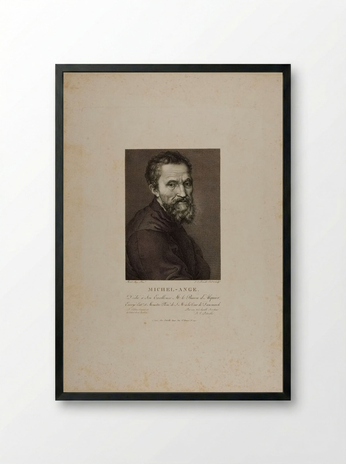 Michelangelo - Jean Louis Potrelle - Framed Print Black
