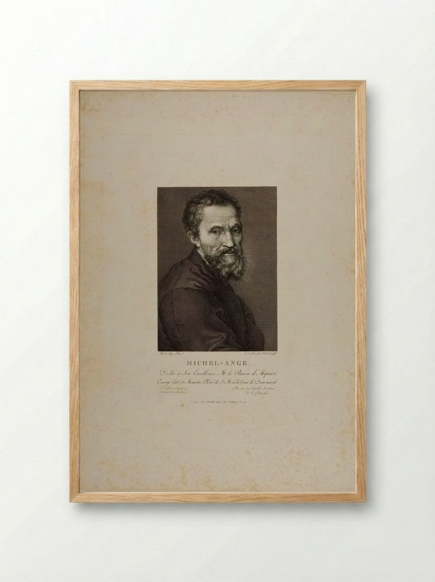 Michelangelo - Jean Louis Potrelle - Framed Print Wood