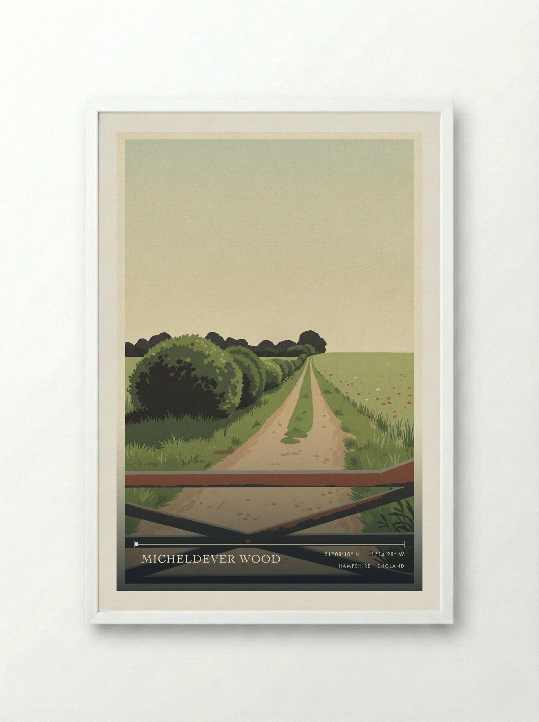 Micheldever Wood Hampshire England Travel Poster - Framed Print White