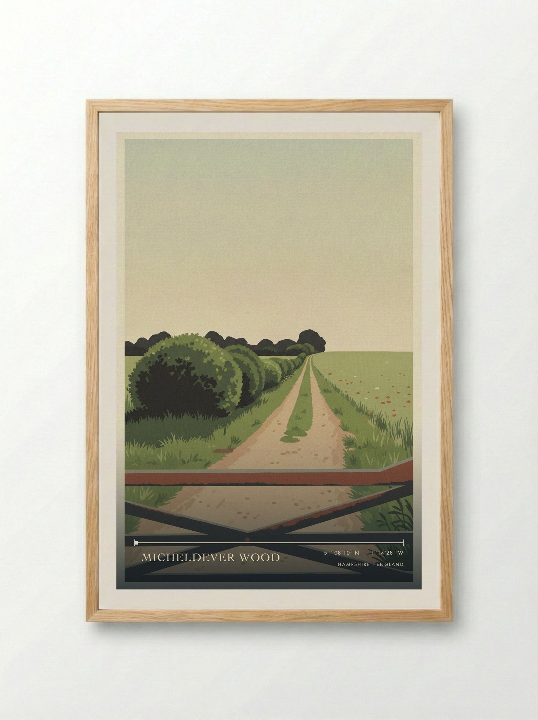 Micheldever Wood Hampshire England Travel Poster - Framed Print Wood
