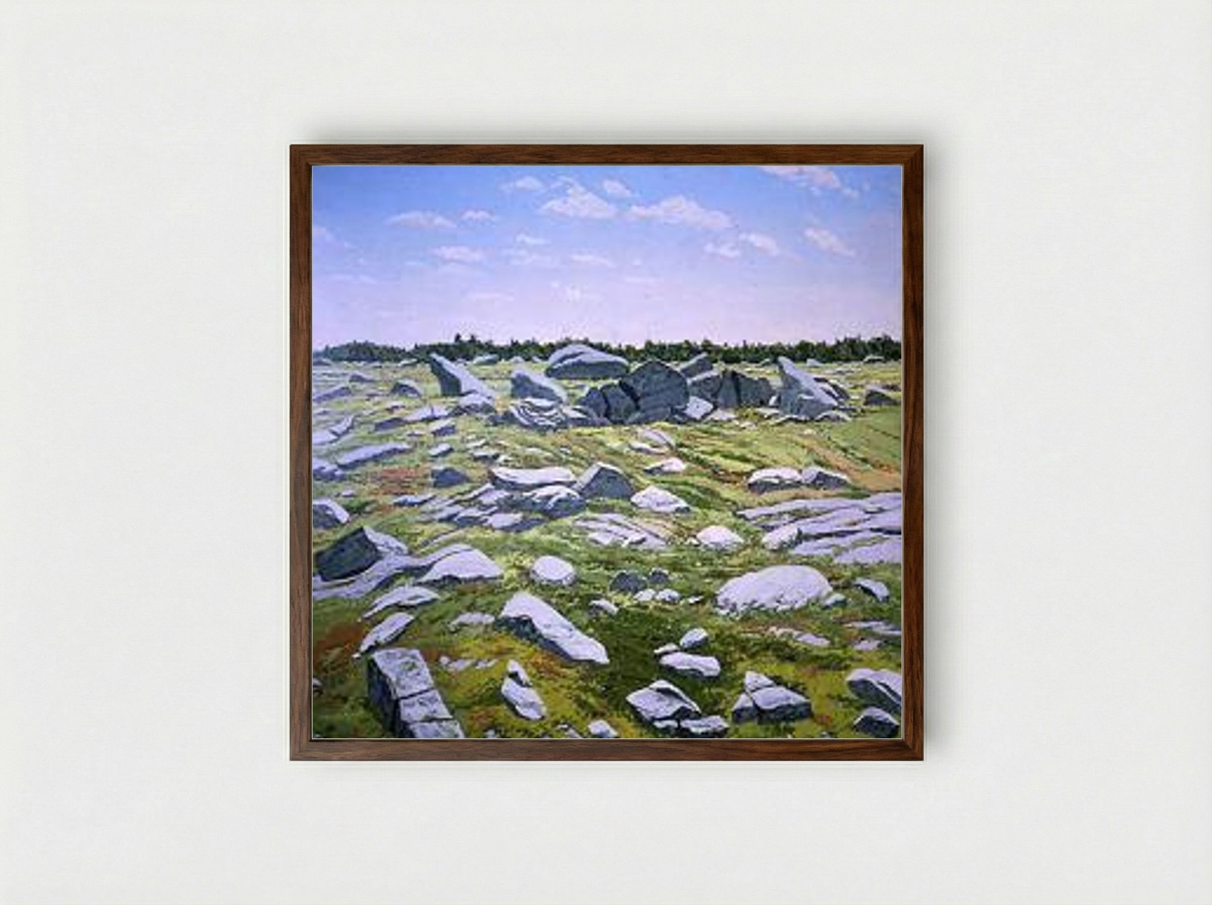 Midday Barren - Neil Welliver - Framed Print Dark Wood