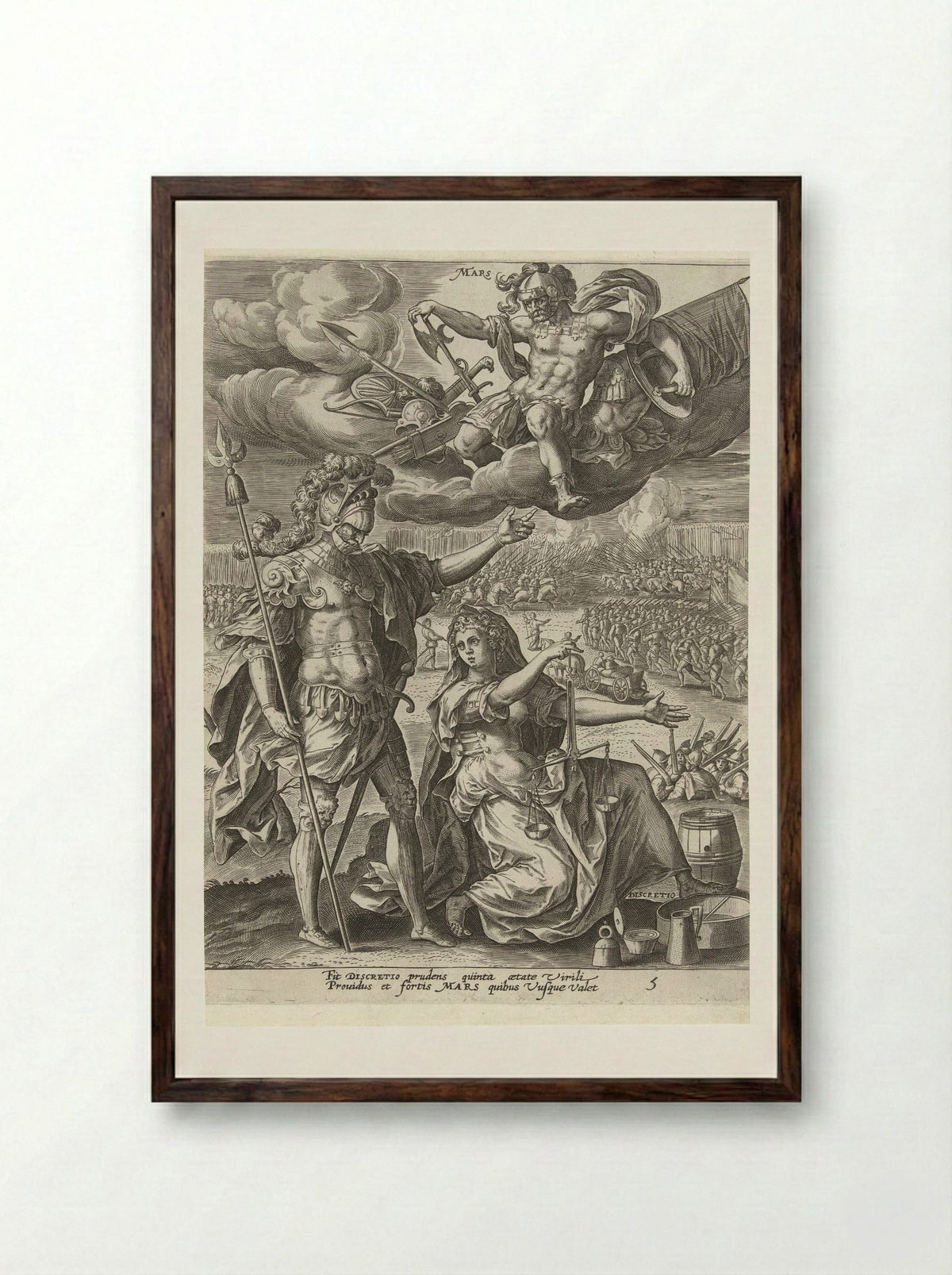 Middelbare leeftijd onder invloed van Mars - Gerard de Jode - Framed Print Dark Wood