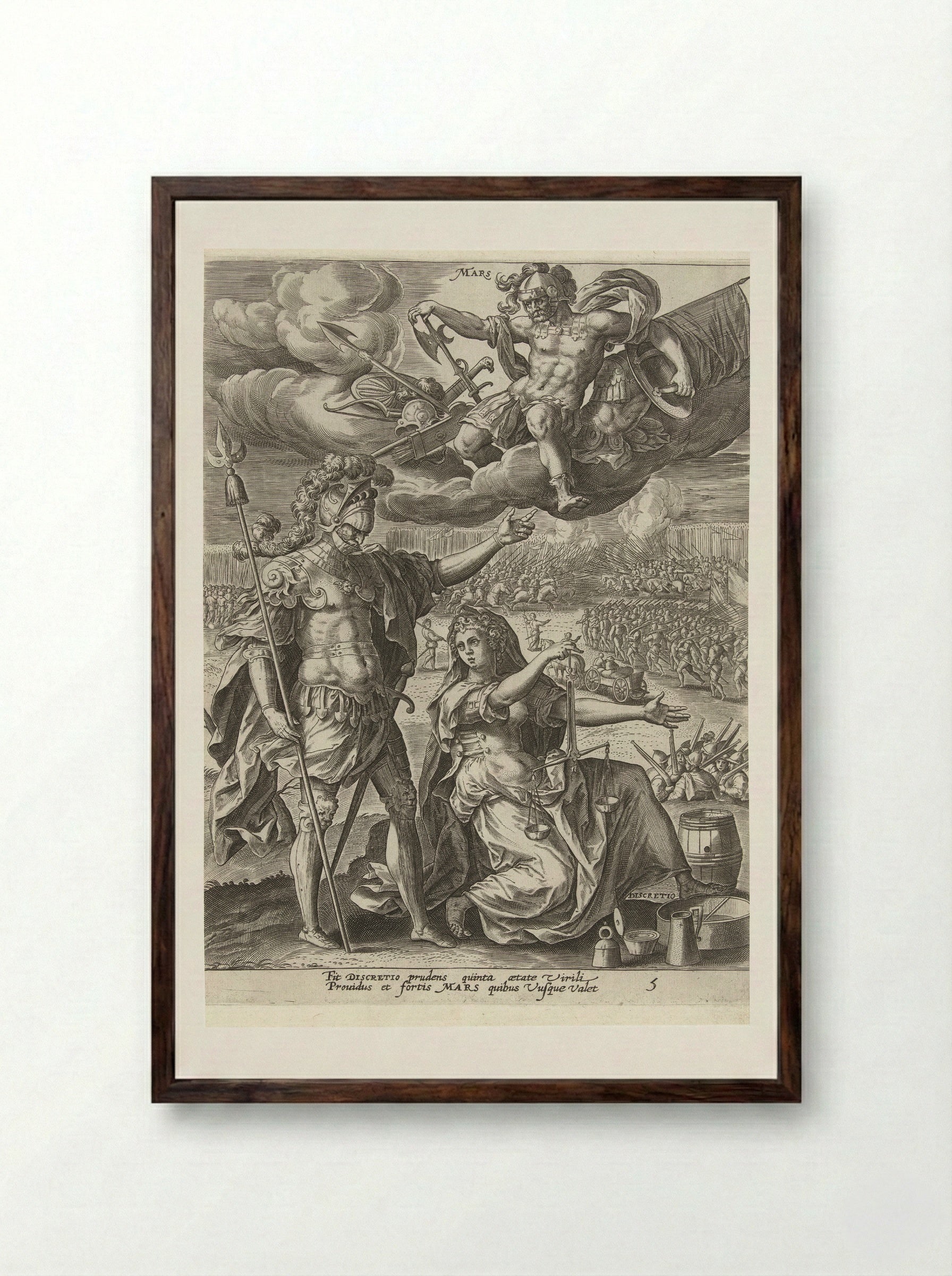 Middelbare leeftijd onder invloed van Mars - Gerard de Jode - Framed Print Dark Wood