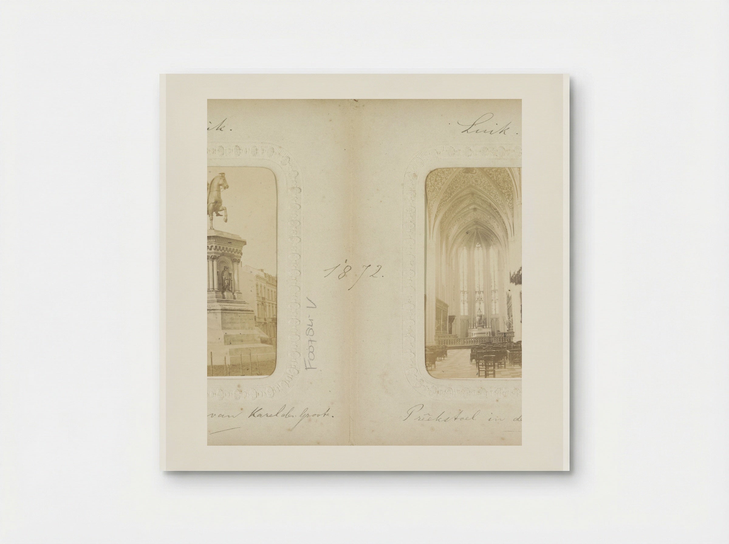 Middenschip, priesterkoor en preekstoel van de Sint-Pauluskathedraal in Luik - Adolphe Braun & Cie. - Poster