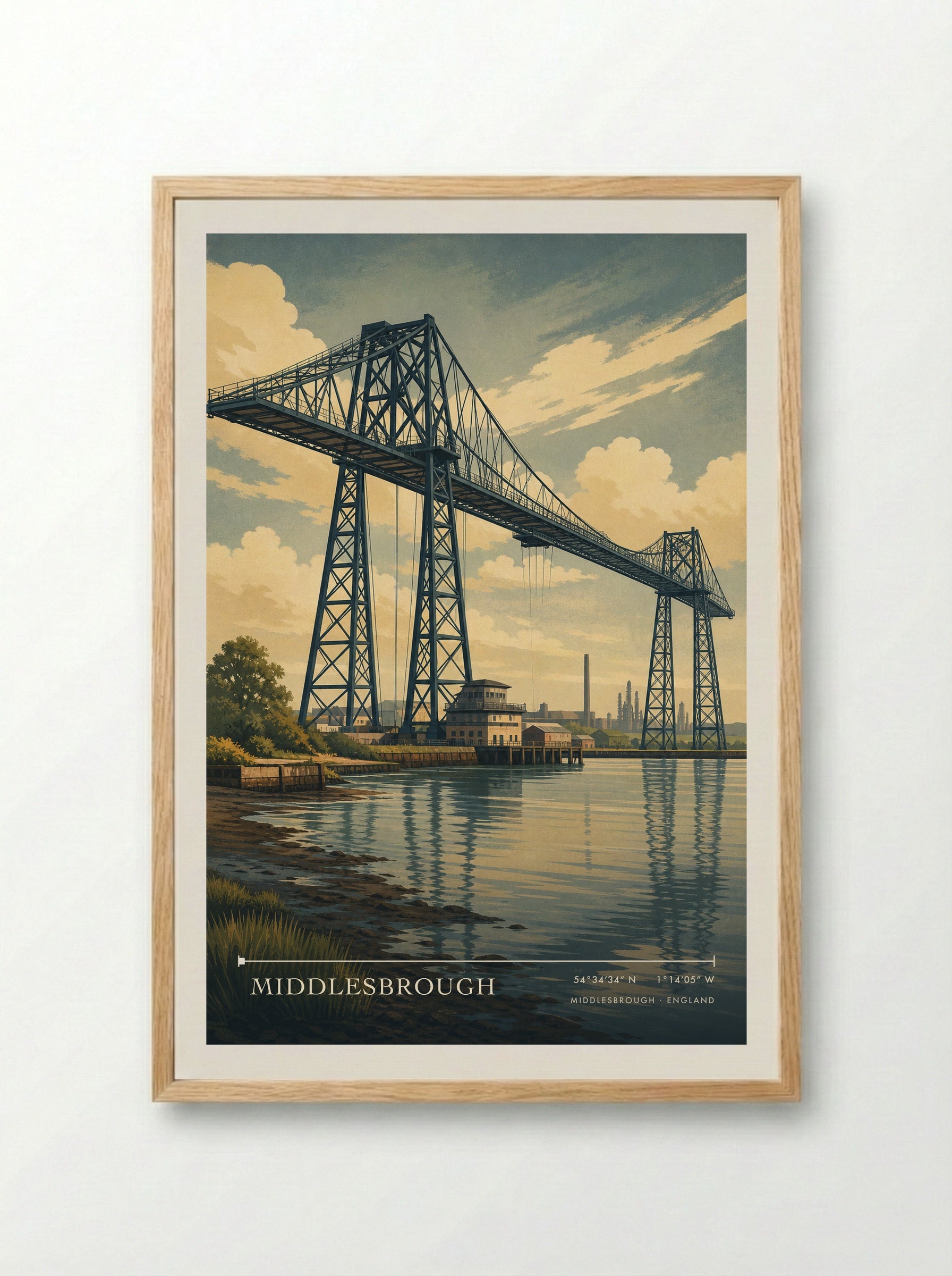 Middlesbrough England Travel Poster - Framed Print Wood