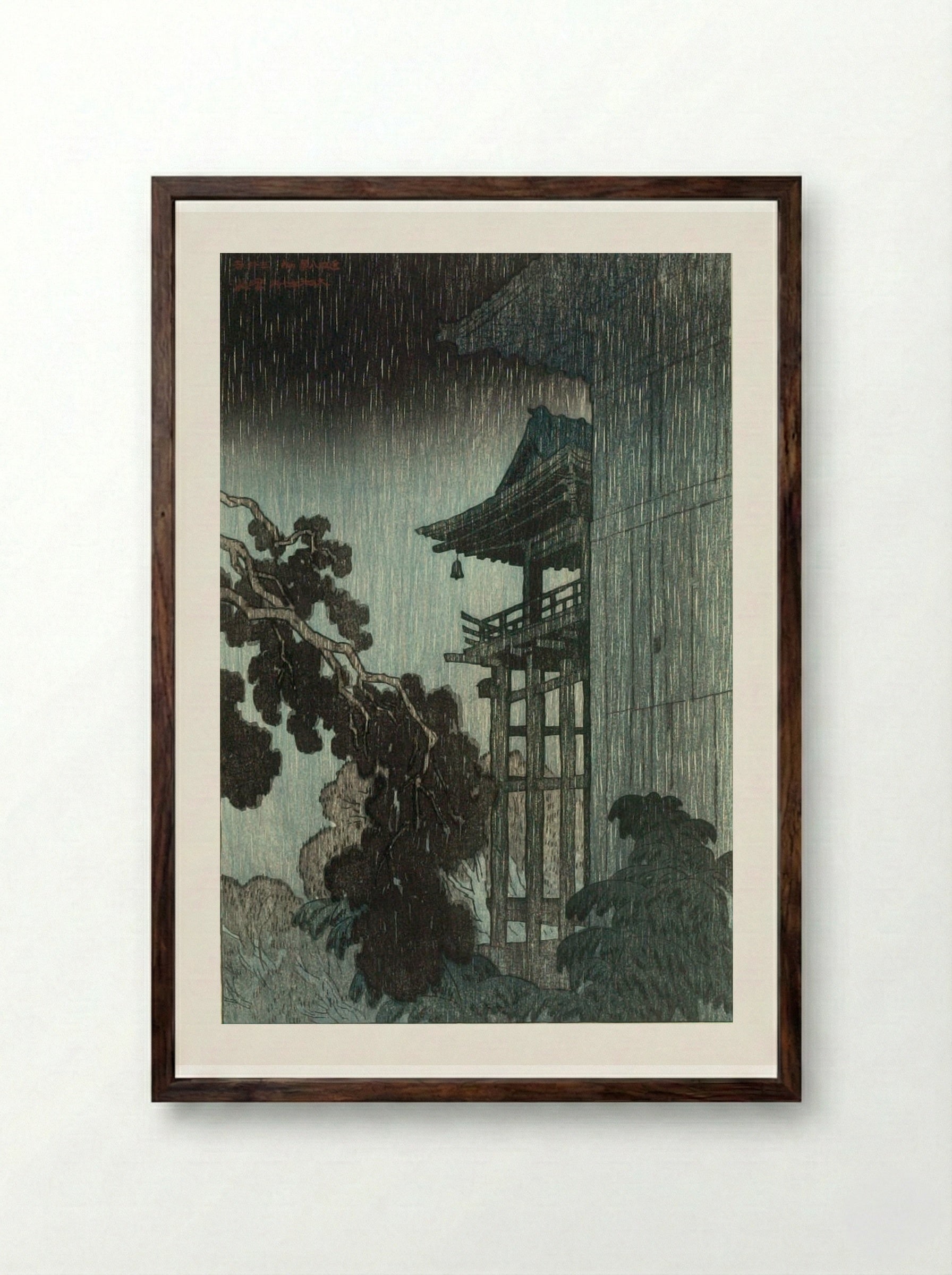 Mii-dera, from the series Eight Views of Lake Biwa - Itō Shinsui - Framed Print Dark Wood