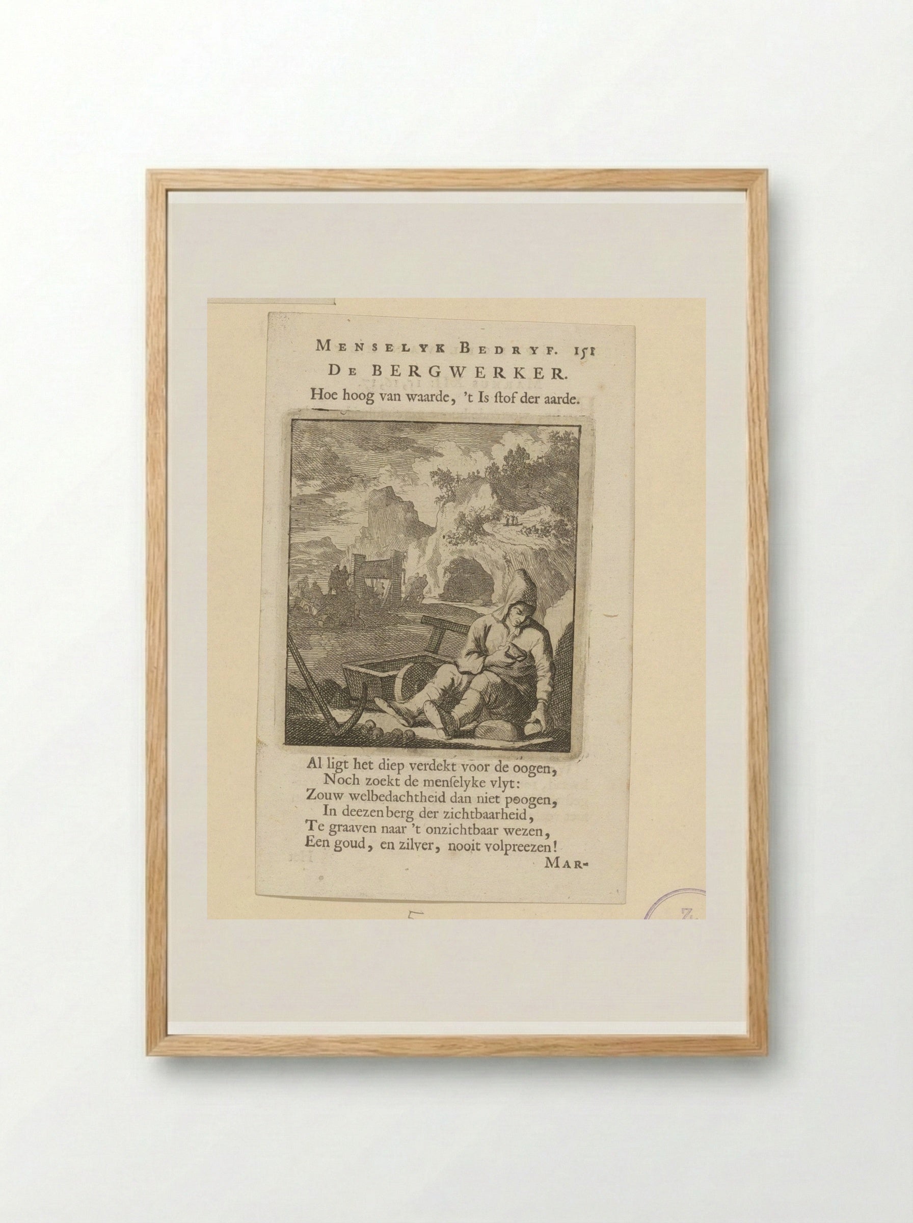 Mijnwerker (The Miner) - Cornelis van der Sys - Framed Print Wood
