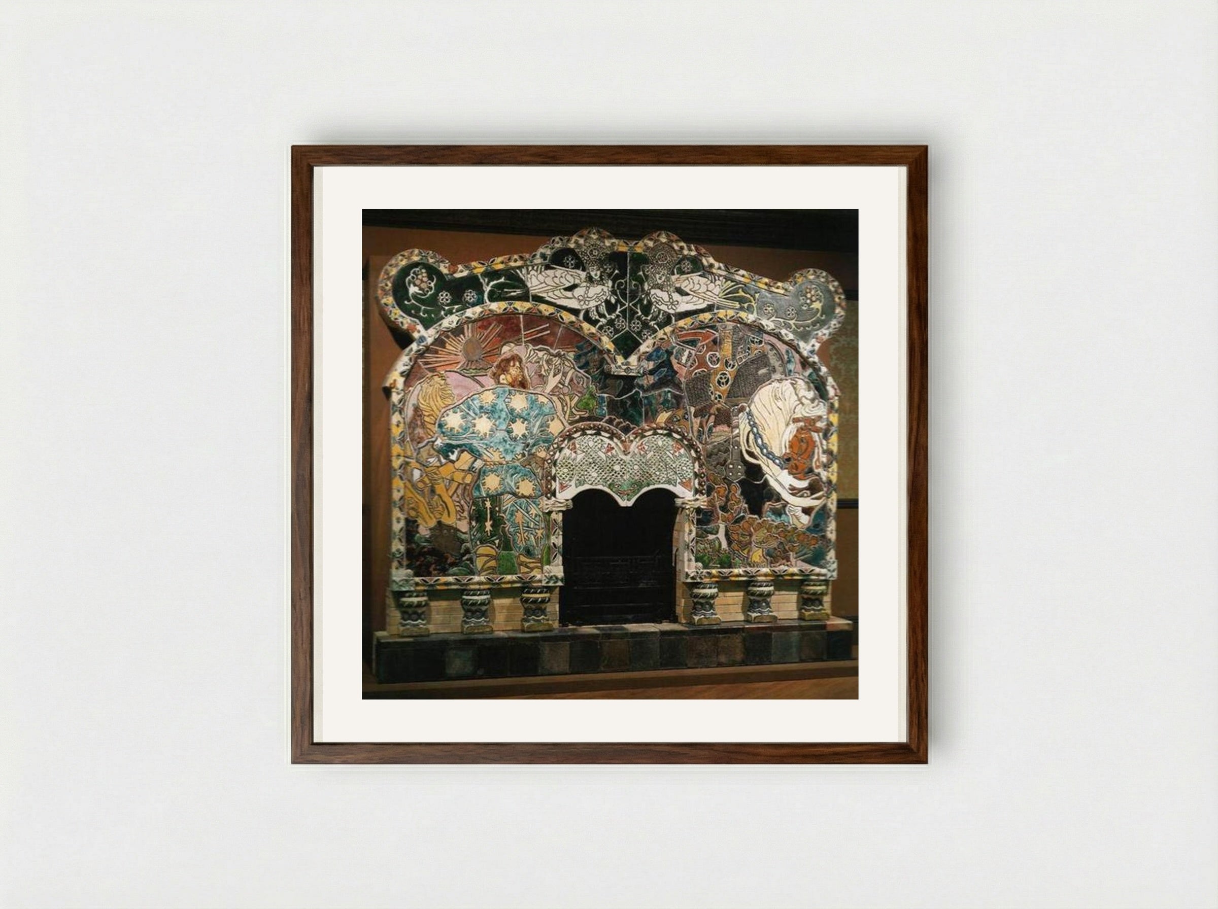 Mikula Selianinovich and Volha - Mikhail Vrubel - Framed Print Dark Wood