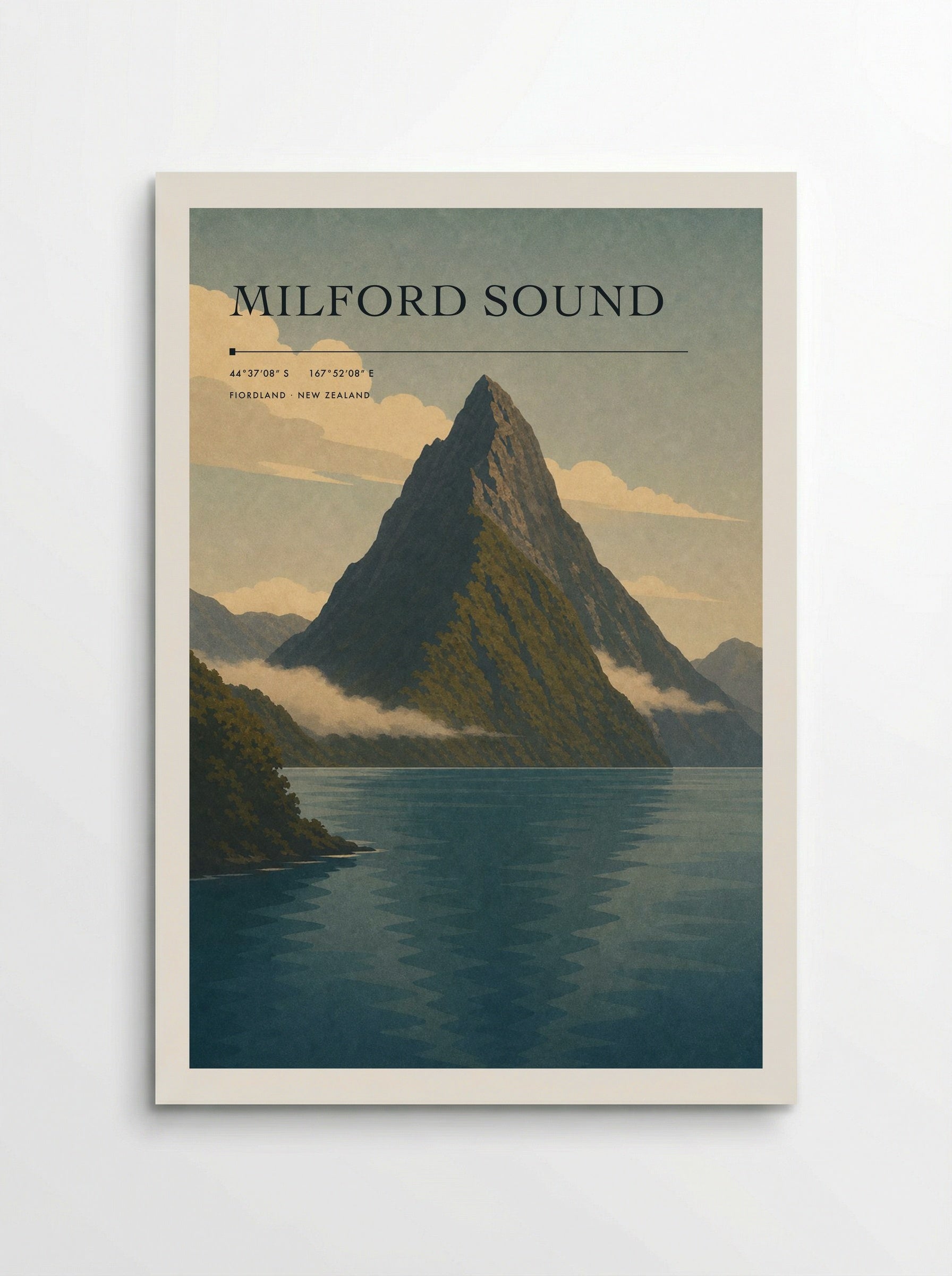Milford Sound Travel Poster Artwork - Poster