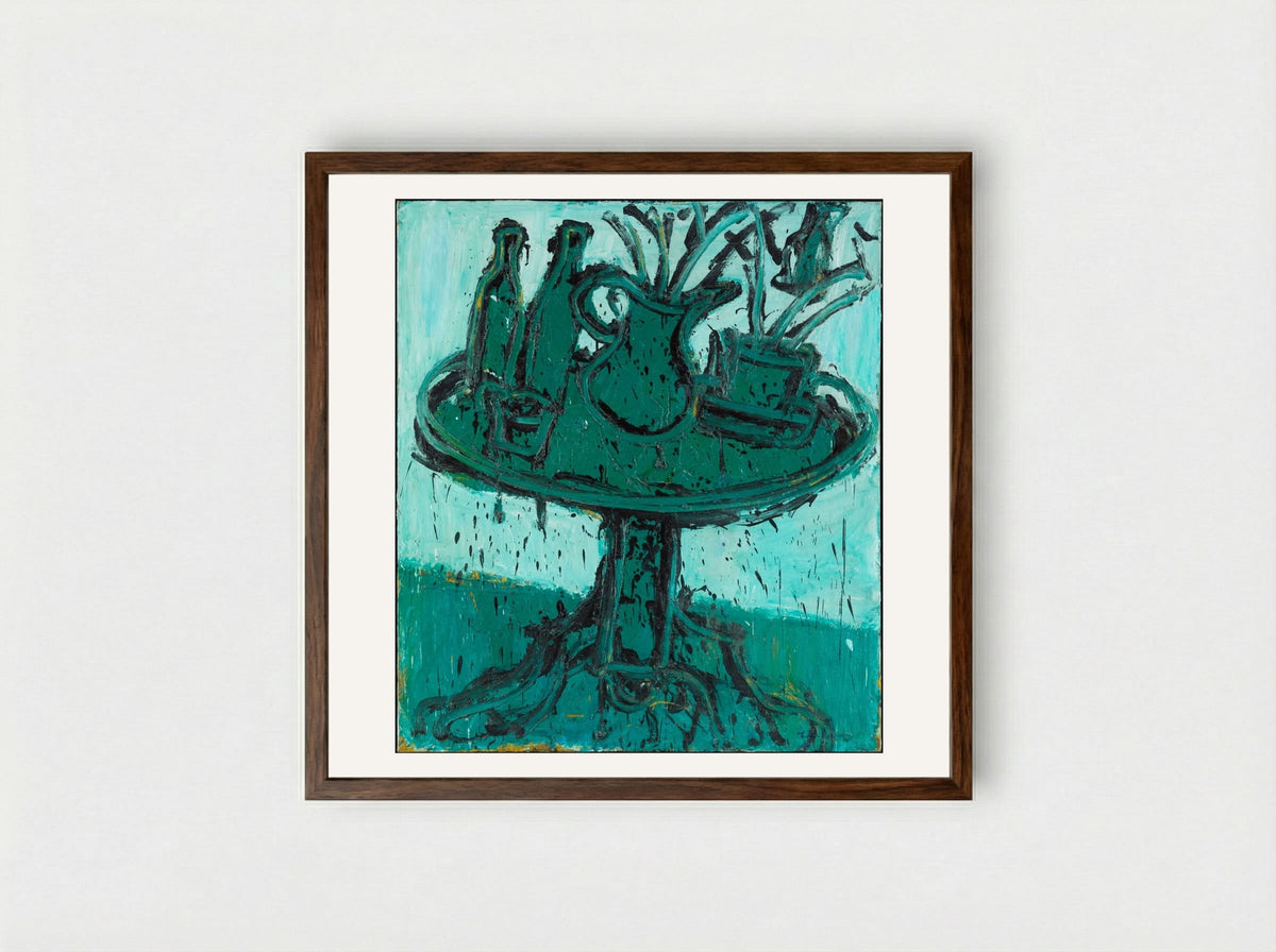 Milford Still Life - Lester Johnson - Framed Print Dark Wood