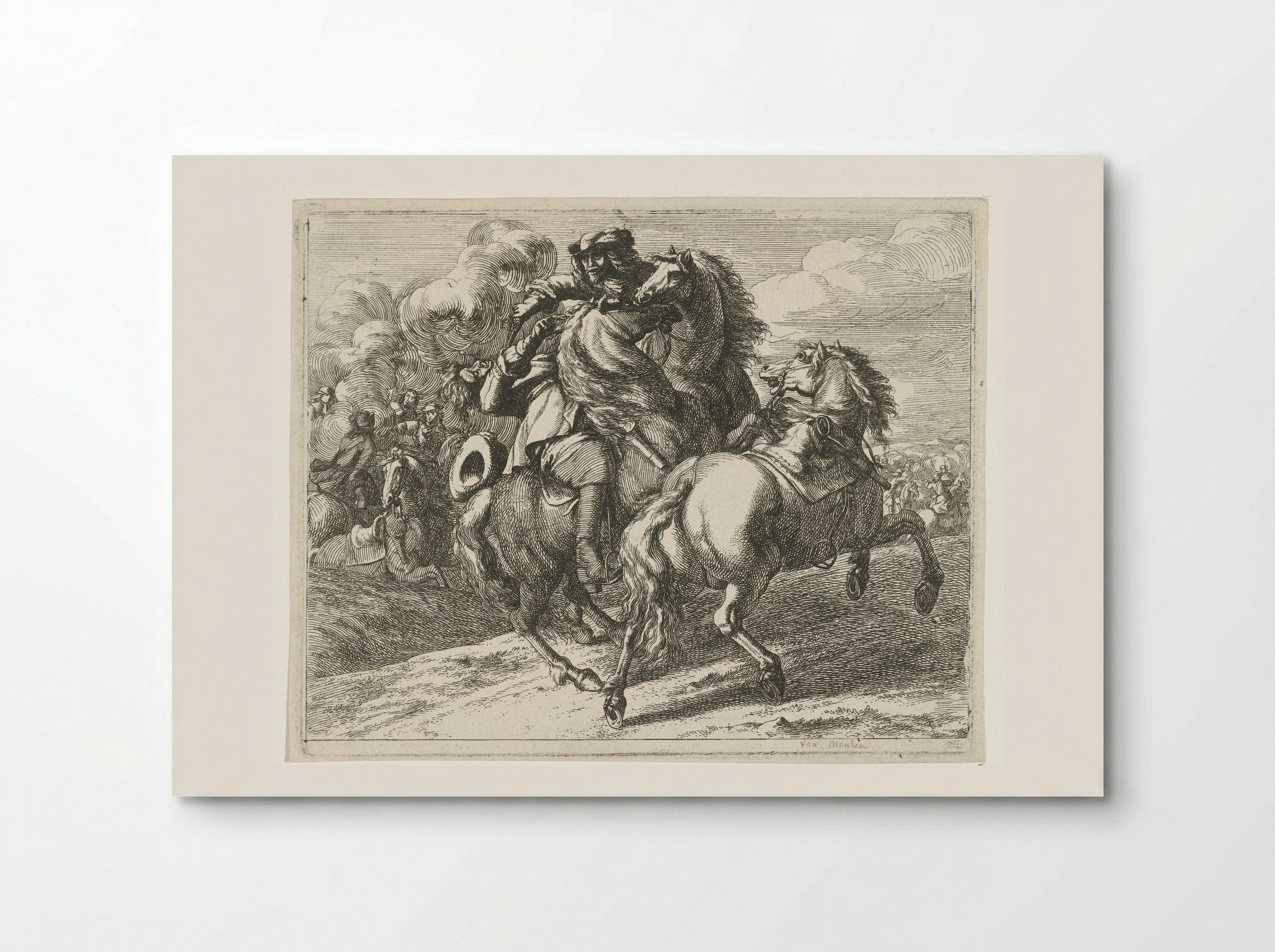 Militair te paard neergeschoten - Jan van Huchtenburg - Poster