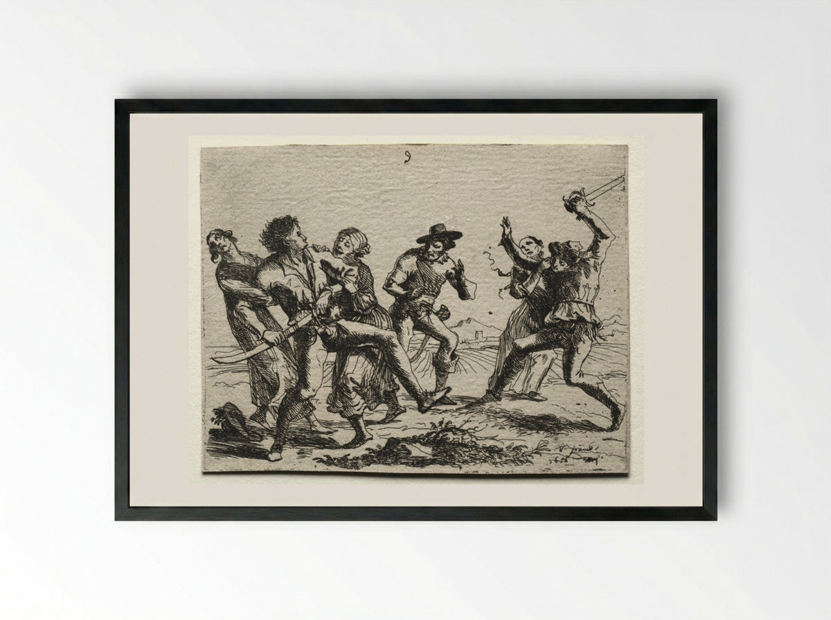 Military Subjects: A Quarrel - Hans Ulrich Franckh - Framed Print Black