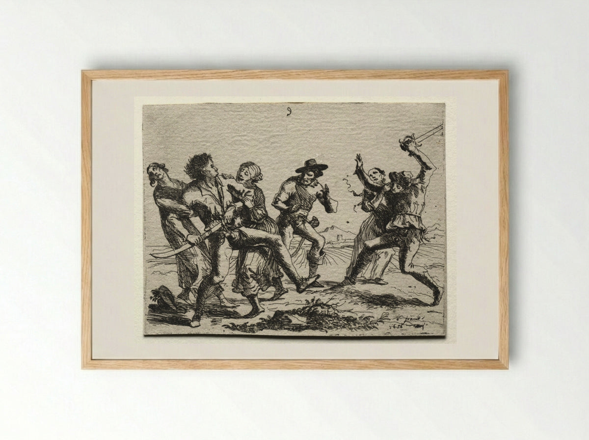Military Subjects: A Quarrel - Hans Ulrich Franckh - Framed Print Wood
