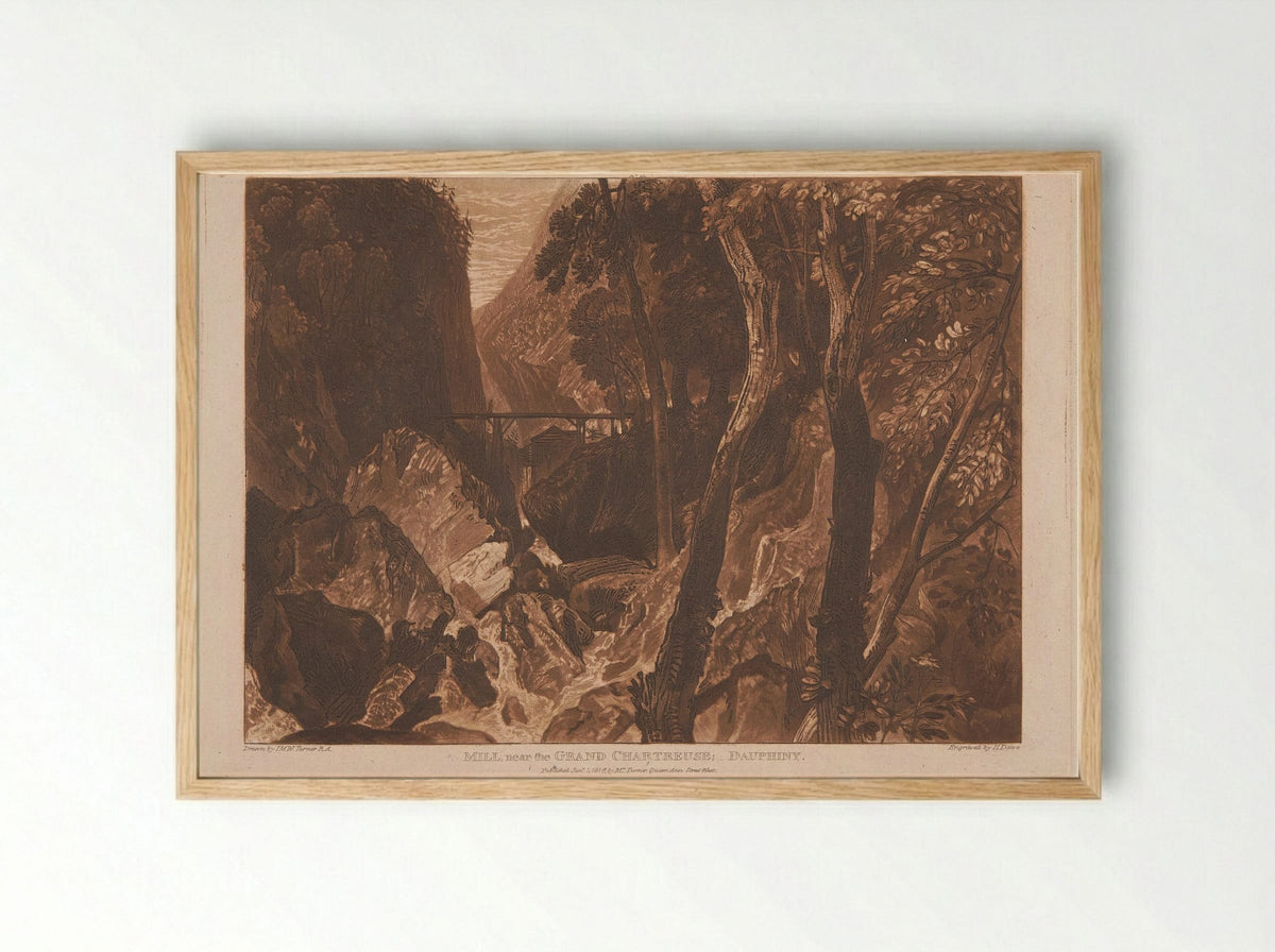 Mill near the Grand Chartreuse, Dauphiny - Henry Edward Dawe - Framed Print Wood
