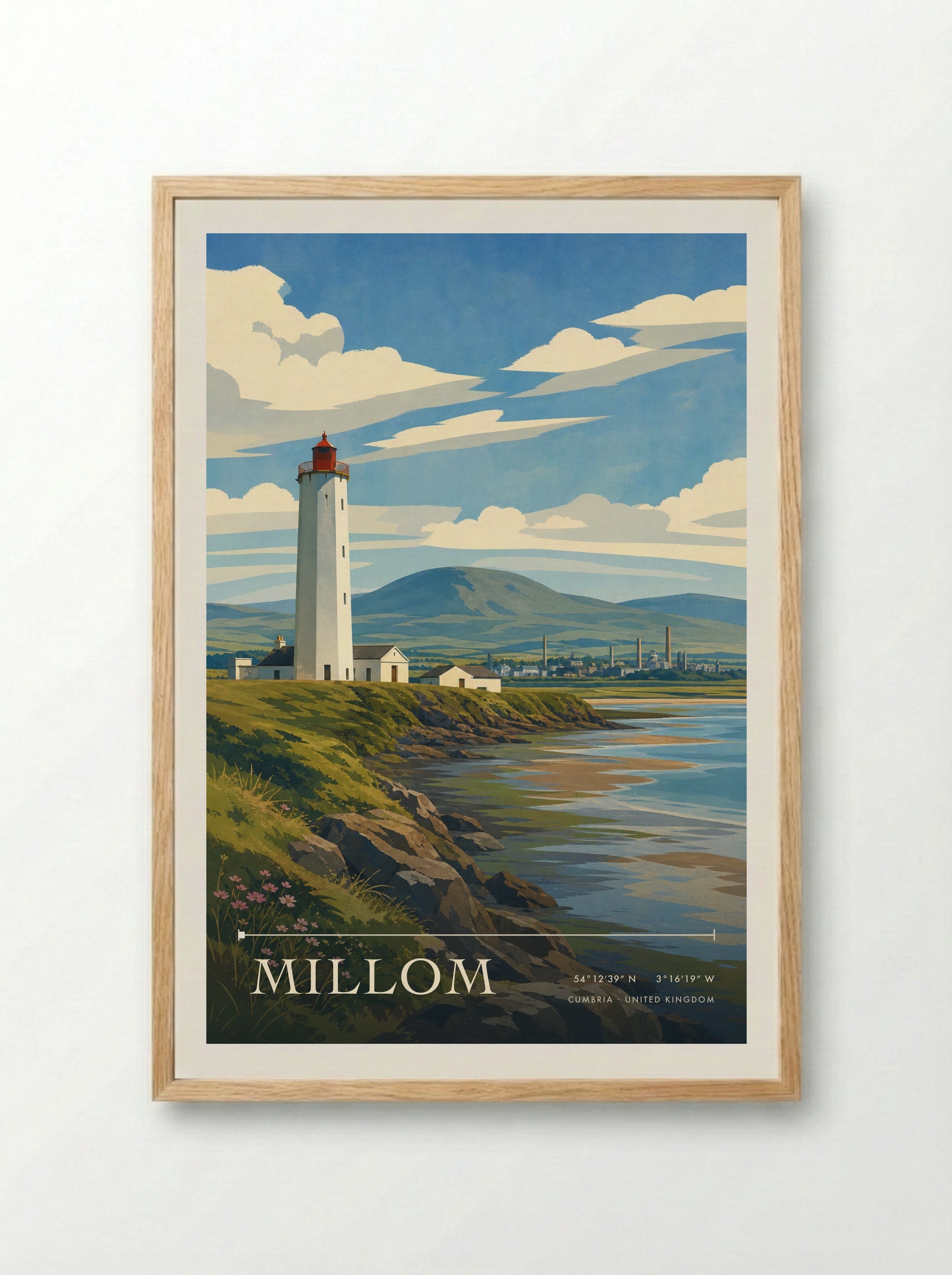 Millom Cumbria United Kingdom Travel Poster - Framed Print Wood