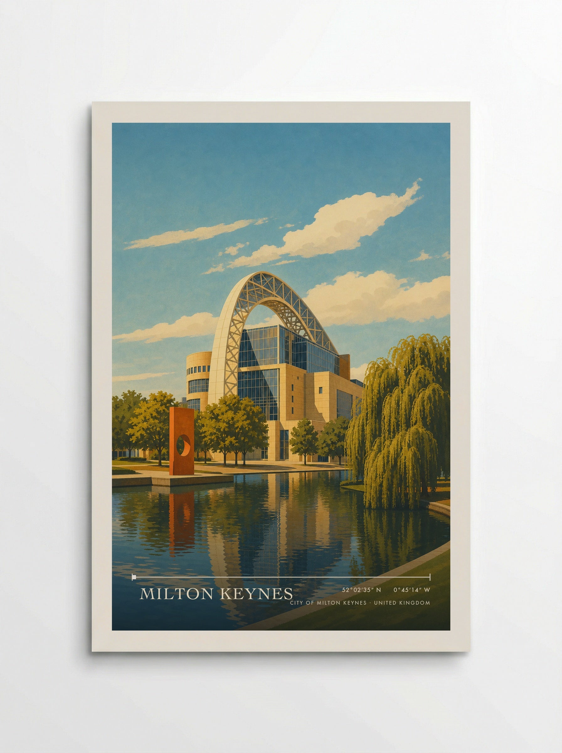Milton Keynes City of Milton Keynes United Kingdom Travel Poster - Poster