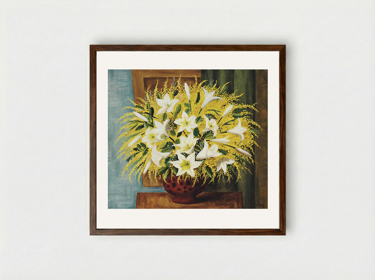 Mimosas - Moïse Kisling - Framed Print Dark Wood