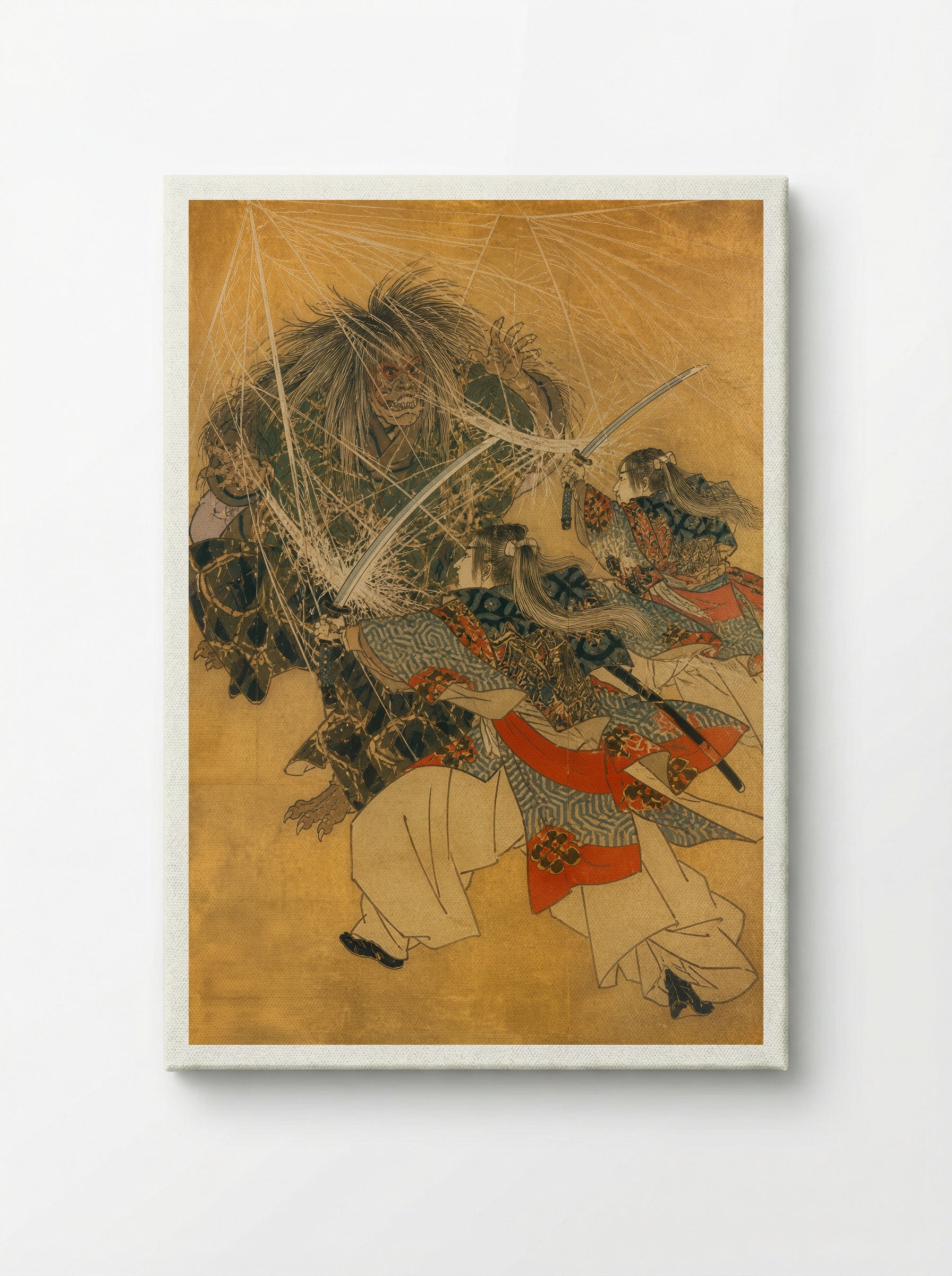 Minamoto no Yorimitsu and the Earth Spider: The Sword Through the Web - Canvas