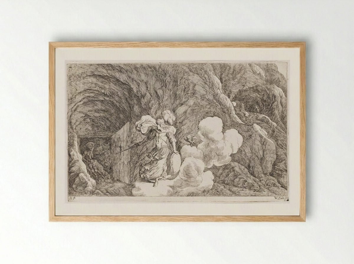 Minerva Commands Envy to Torment Aglauros - Johann Wilhelm Baur - Framed Print Wood
