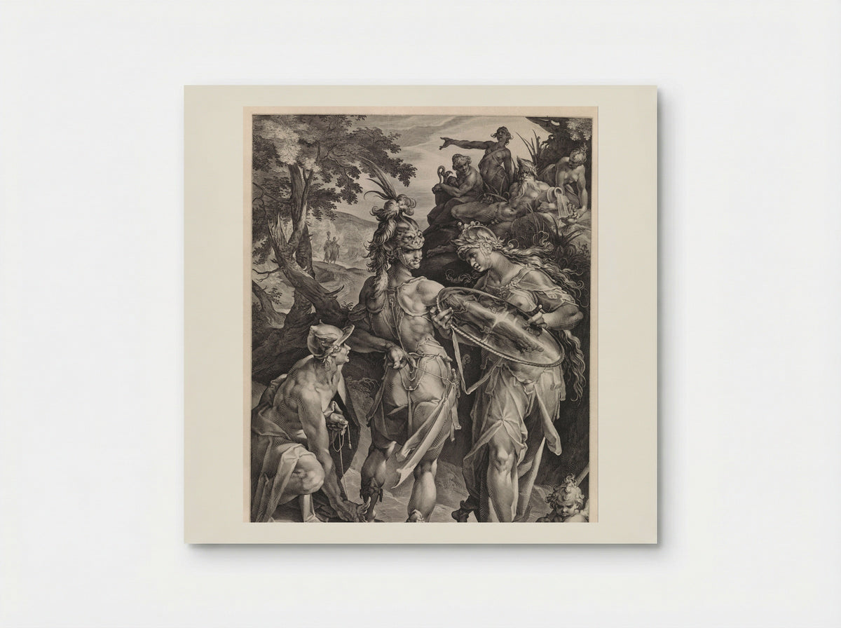 Minerva and Mercury Arming Perseus - Jan Harmensz. Muller - Poster