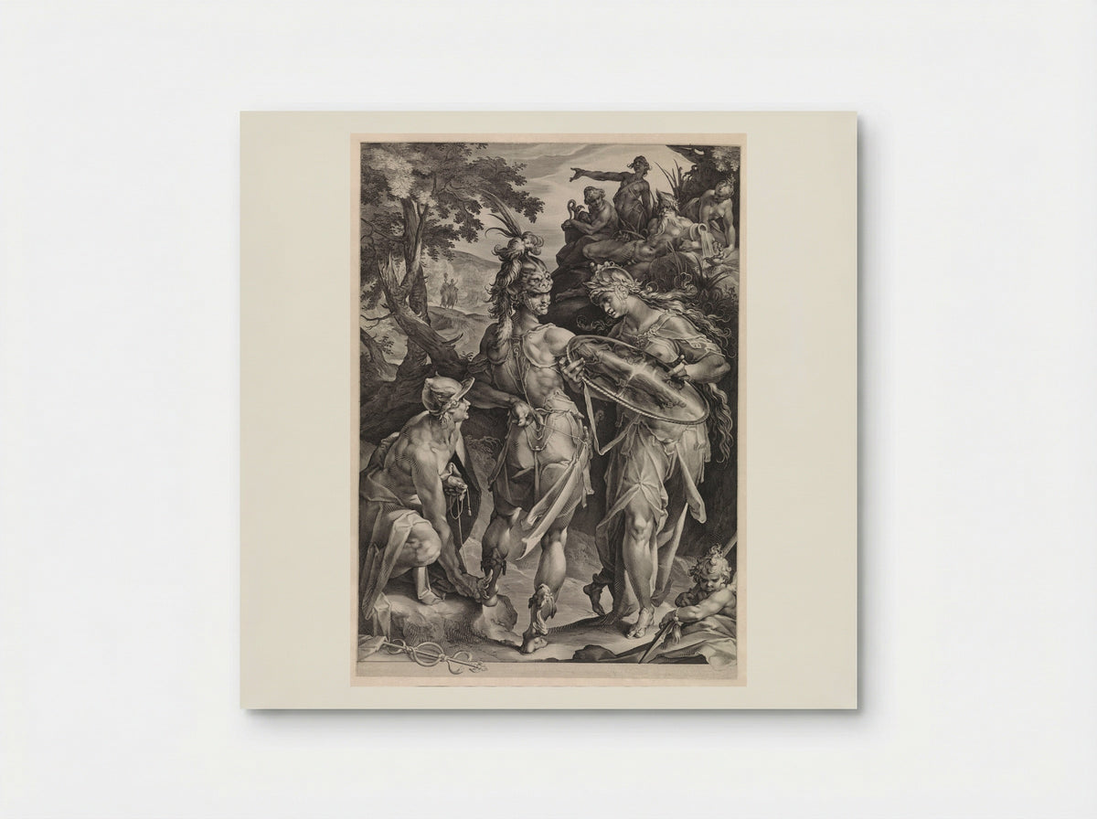 Minerva and Mercury Arming Perseus - Jan Harmensz. Muller - Poster