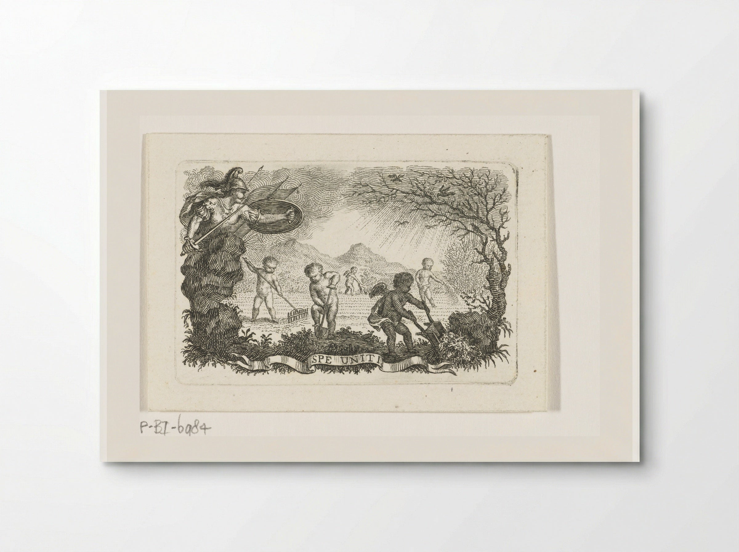 Minerva with Putti Tilling a Field - Abraham Delfos - Poster