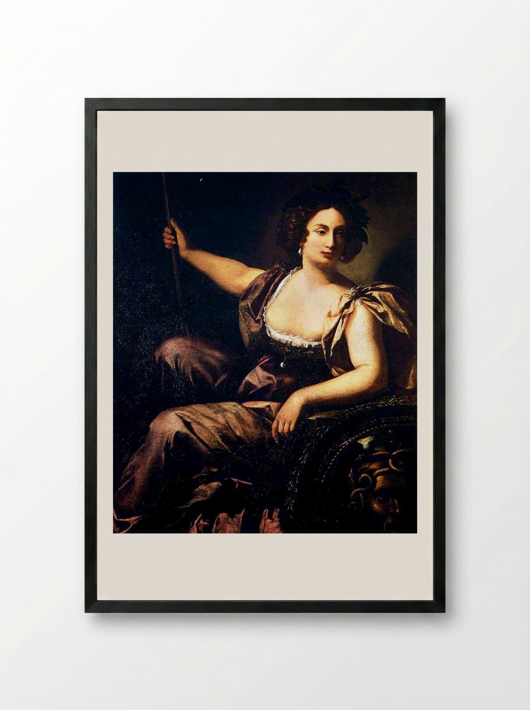 Minerva - Artemisia Gentileschi - Framed Print Black