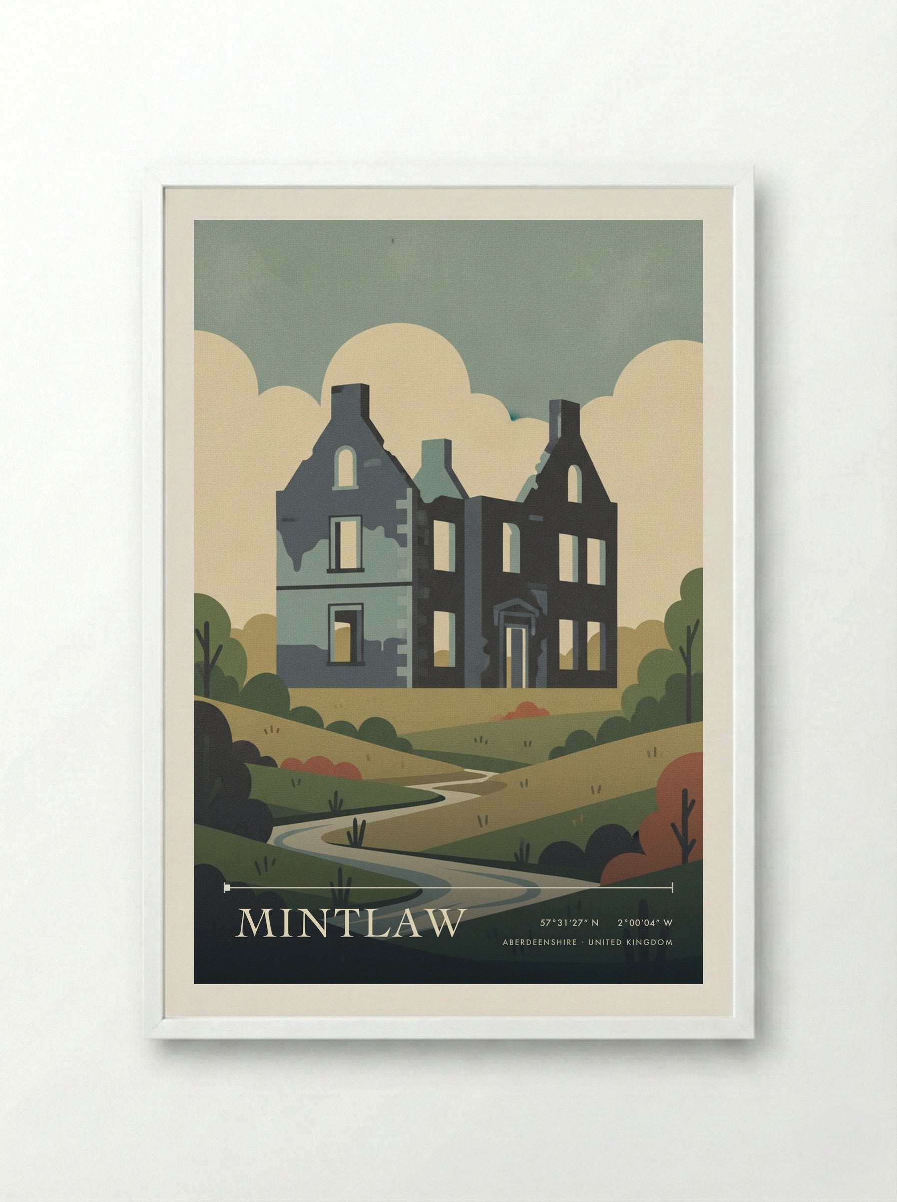 Mintlaw Aberdeenshire United Kingdom Travel Poster - Framed Print White