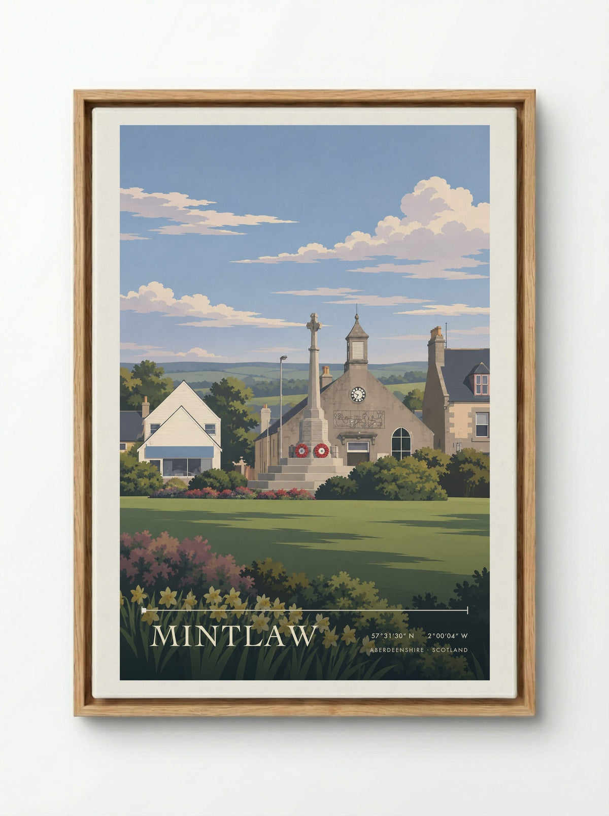 Mintlaw, Aberdeenshire | Travel Poster - Framed Canvas Wood