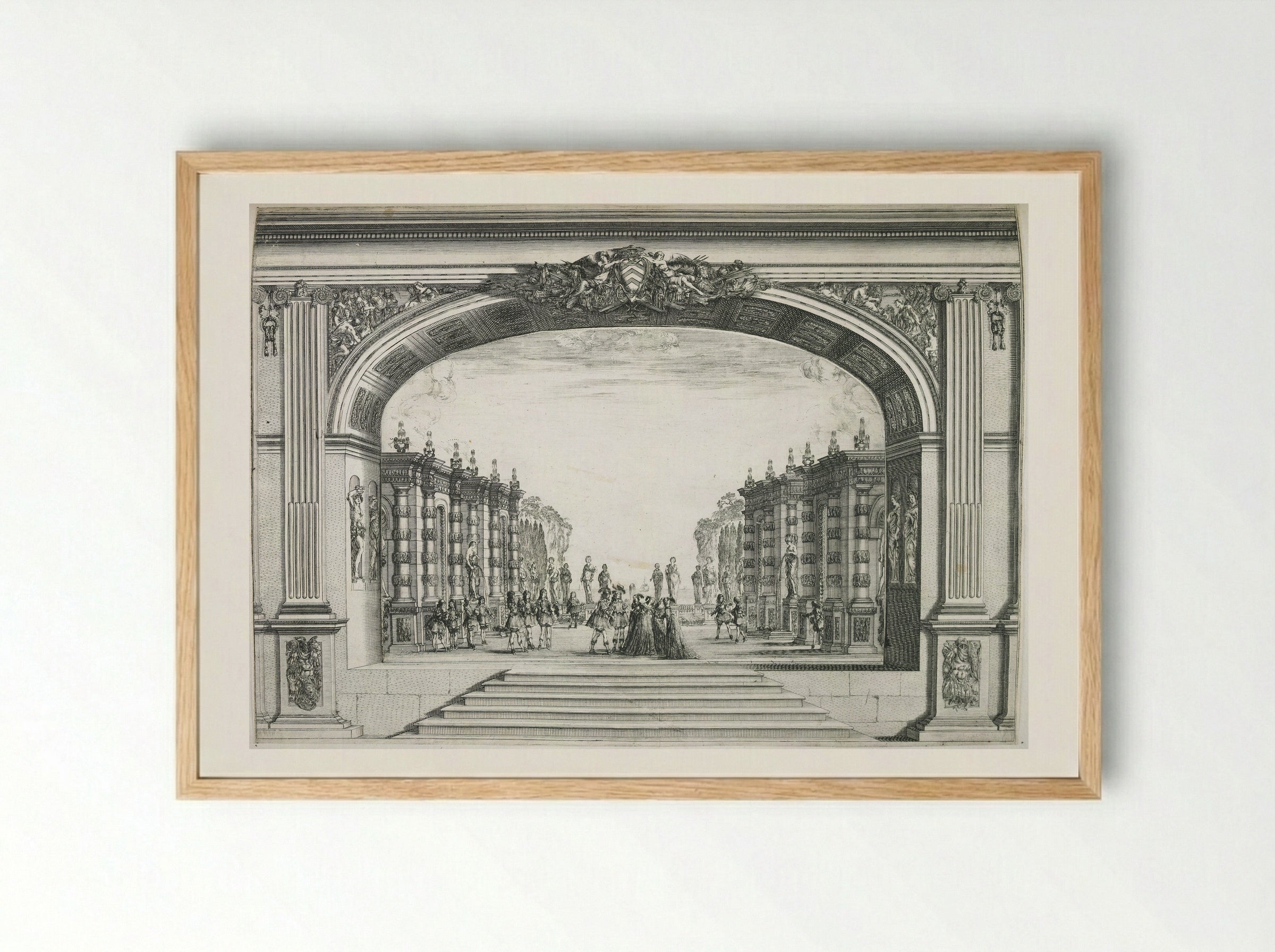 Mirame: Scene from Act 5 - Stefano Della Bella - Framed Print Wood
