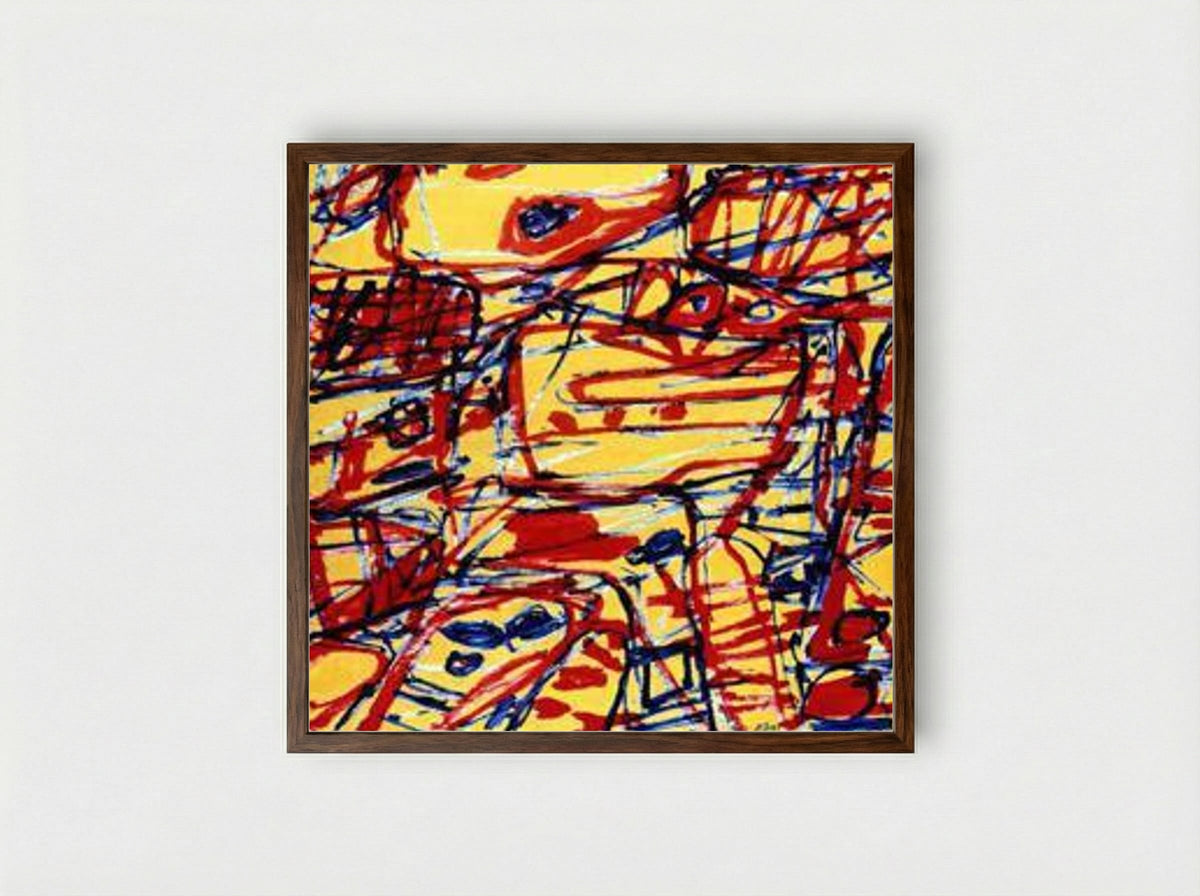 Mire G21 - Jean Dubuffet - Framed Print Dark Wood