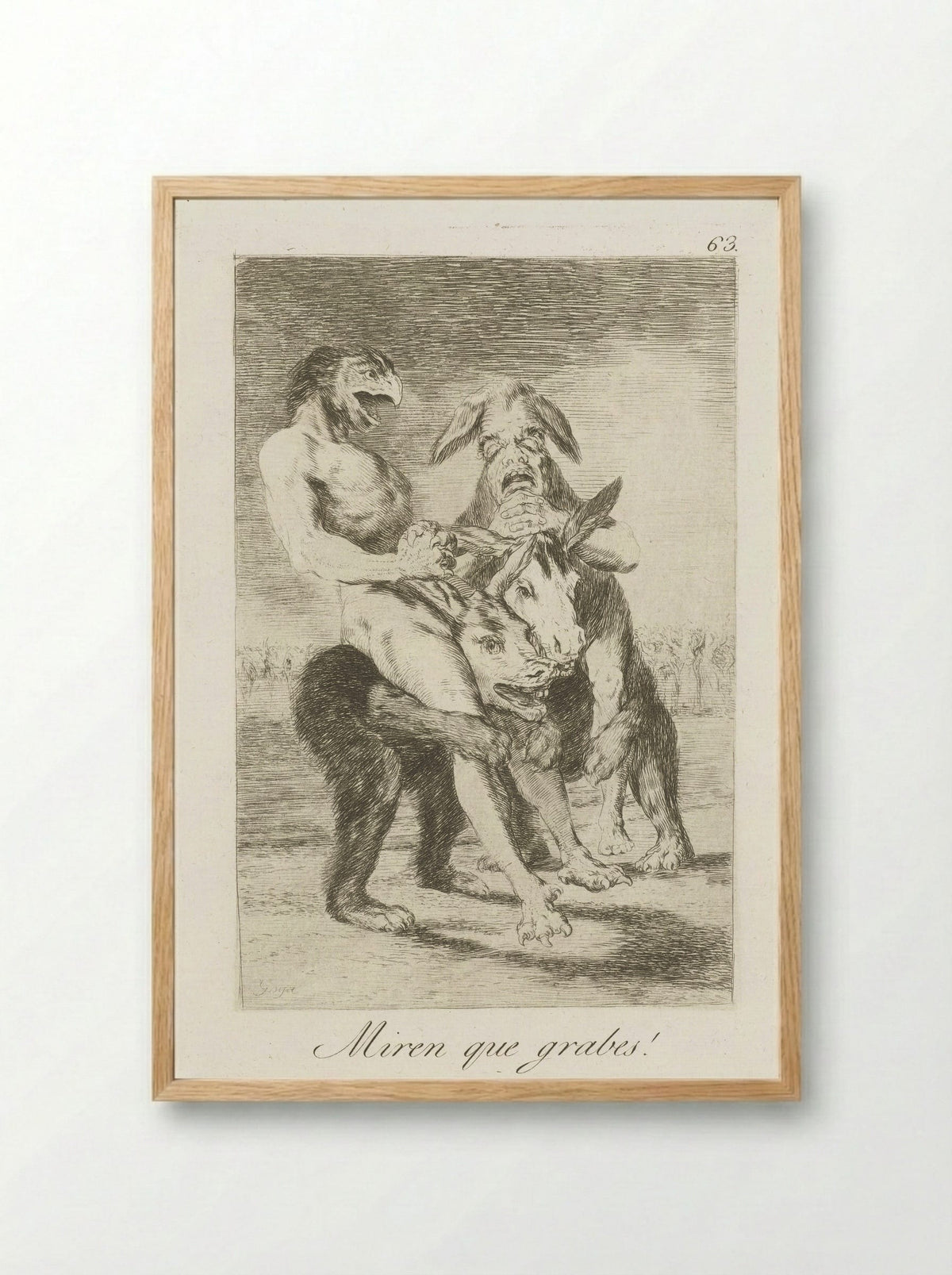 Miren que grabes! - Francisco de Goya - Framed Print Wood