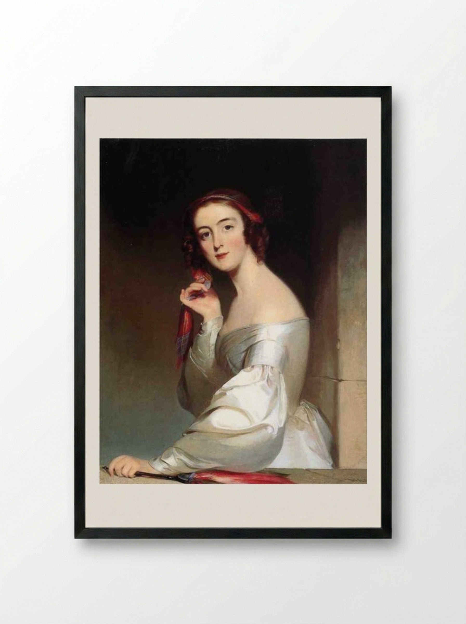 Miss Ann Elliott, Beaufort, South Carolina - Thomas Sully - Framed Print Black