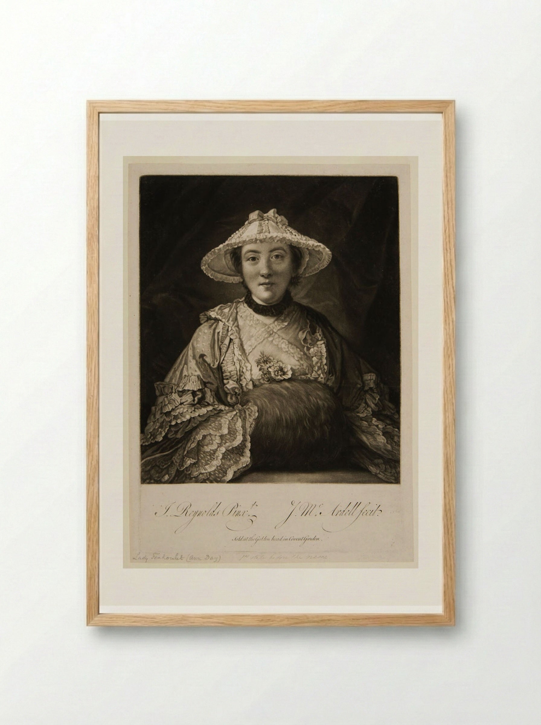 Miss Anne Day, afterwards Lady Fenhoulet - James McArdell - Framed Print Wood